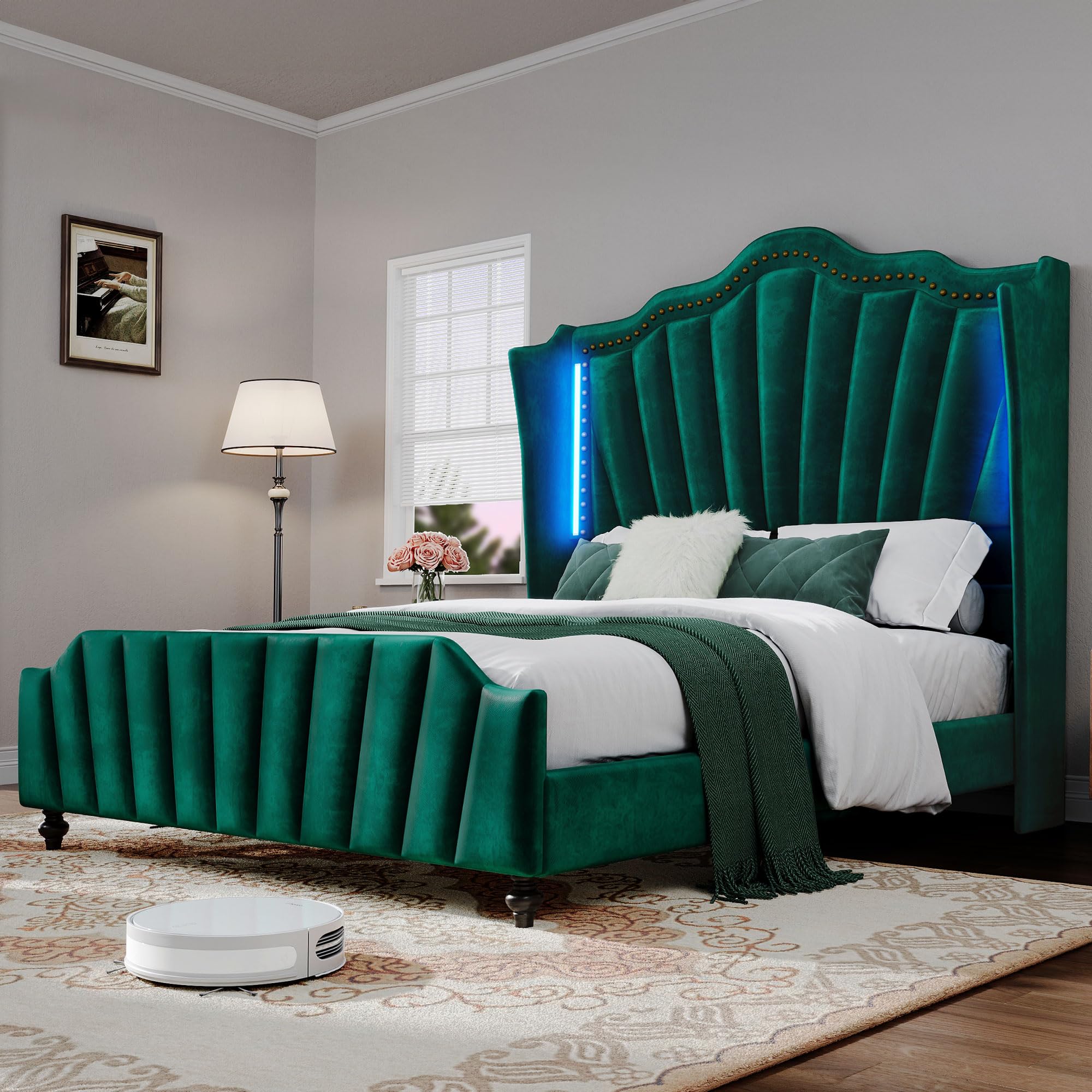 Amazon.com: DWVO Queen Size Platform Bed Frame with 60