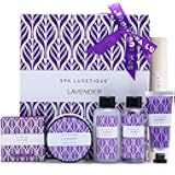 Spa Luxetique Lavender Spa Set, Bath Set for Women Gift, Relaxing Home Spa Kits Includes Body Lotion, Shower Gel, Bubble Bath, Hand Cream, Birthday Gifts for Women,Mothers Day Gifts