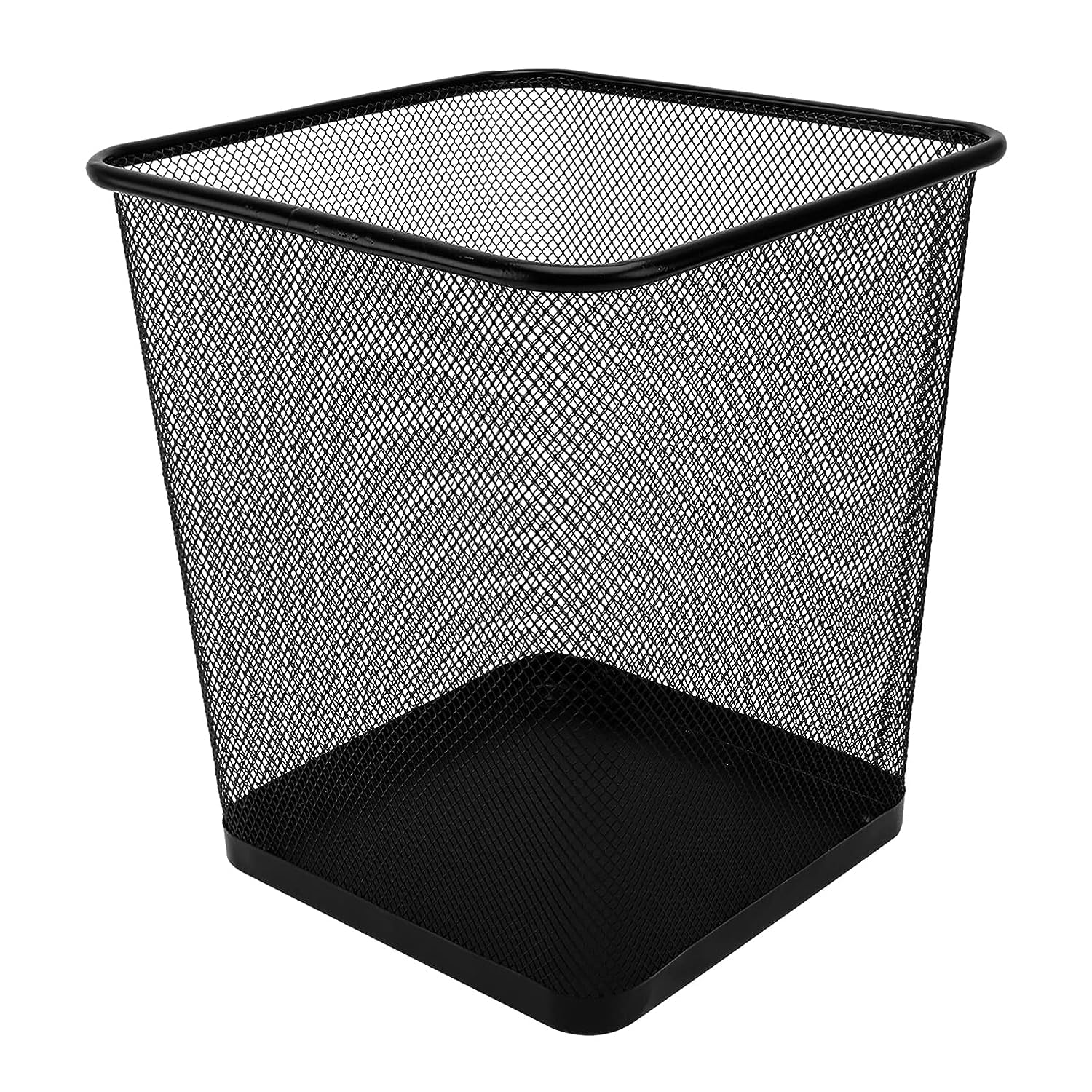 Mesh Square Wastebasket,Open-Top(23L)(Black)-Lightweight&Sturdy Office Trash Cans For Near Desk-Garbage Can For Bedroom,Kitchen,Dorm-Garbage Bin-Trash Can Office&Home Supplies.(Pack 1)