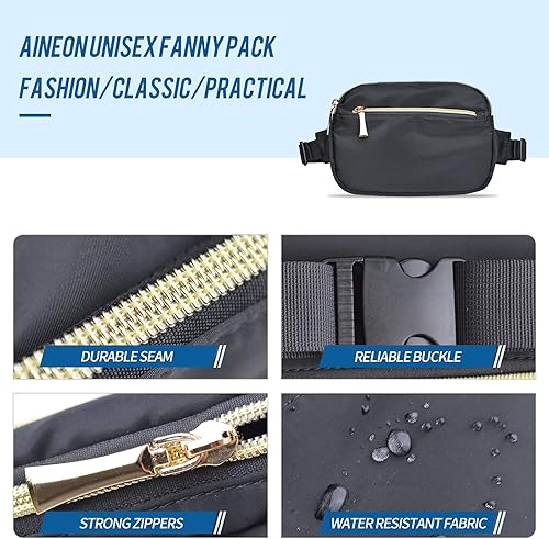 Miniatura 5 de Riñoneras para mujeres y hombres, a la moda, de talla grande, para niñas y niños, con 5 bolsillos, cinturón ajustable, linda bolsa de cadera para