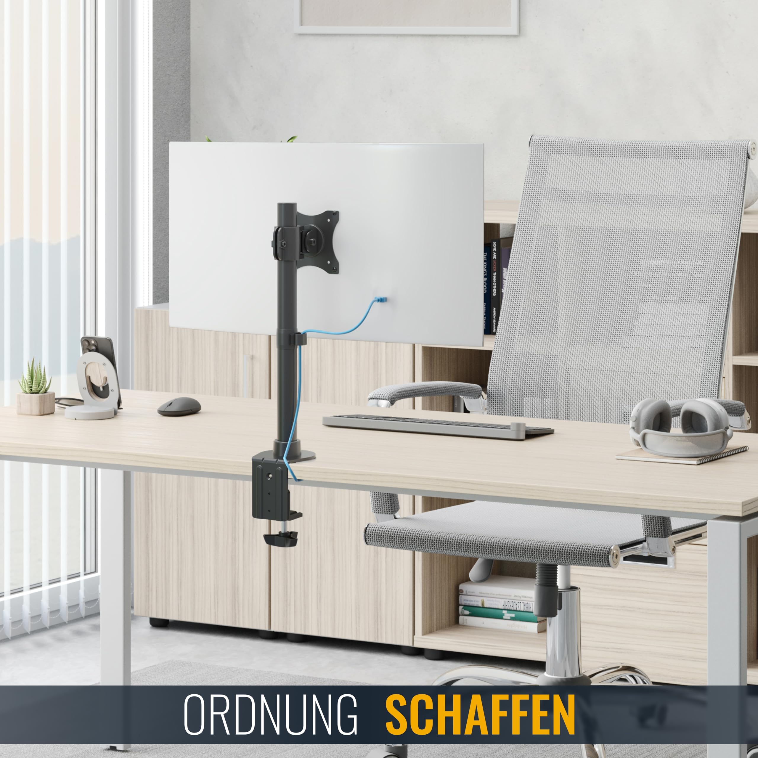 Ricoo Monitorarm Monitorhalterung Monitor Halterung Bildschirmhalterung für 13-34 Zoll Bildschirm Ständer TS7011 Tisch Arm für Computermonitor Schreibtisch Tischhalterung Monitor-Halter VESA 75 & 100 – Bild 6