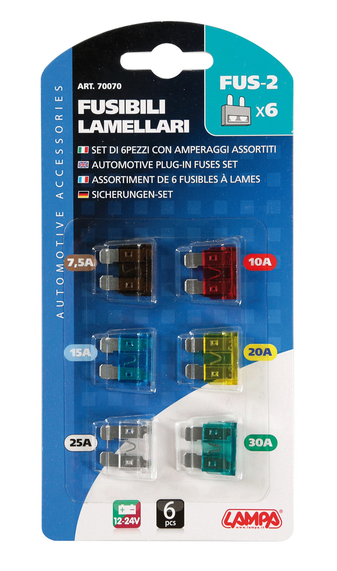 Cartellina Fusibili Lamellari Lampa - Confezione Da 6 Pezzi - Foto 1