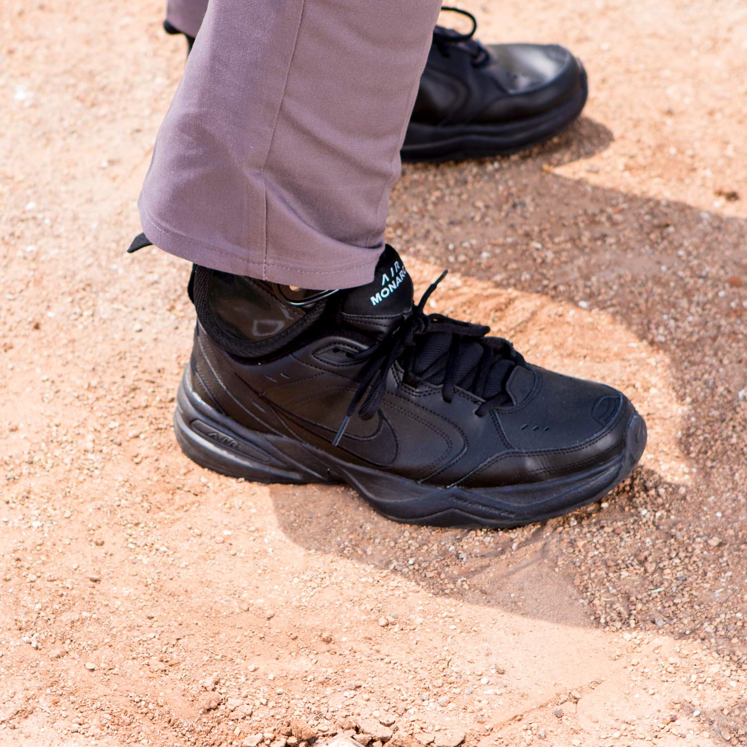 Champion Sports Protectores de Pierna para árbitro: espinilleras de árbitro Doble con alas para béisbol y Softball, 41,9 cm para Adultos, Color Negro
