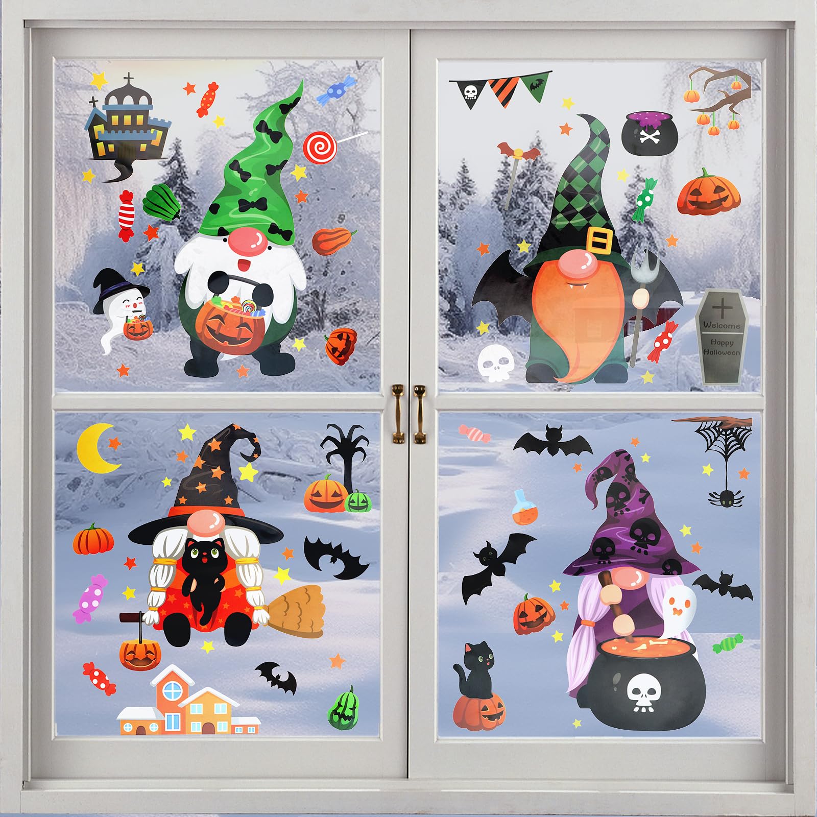 95 Adesivi Halloween - Vetrofanie Spaventose Con Mani Insanguinate, Teschi E Tema Horror - Foto 4