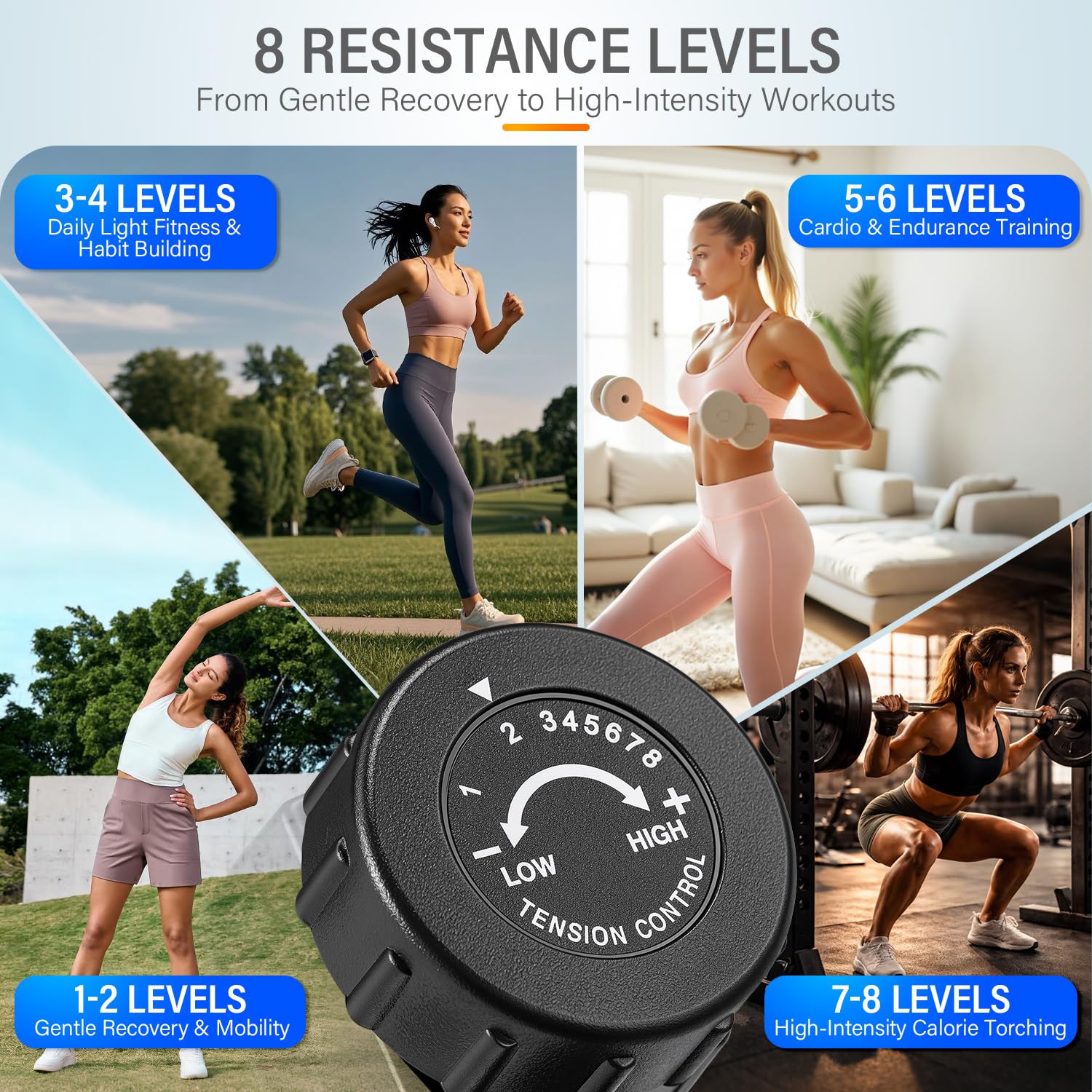 Cyclette reclinata per casa con connettività app, cyclette silenziosa a resistenza magnetica con monitor LCD, maniglia per la frequenza cardiaca, sedile e schienale regolabili, pedali con