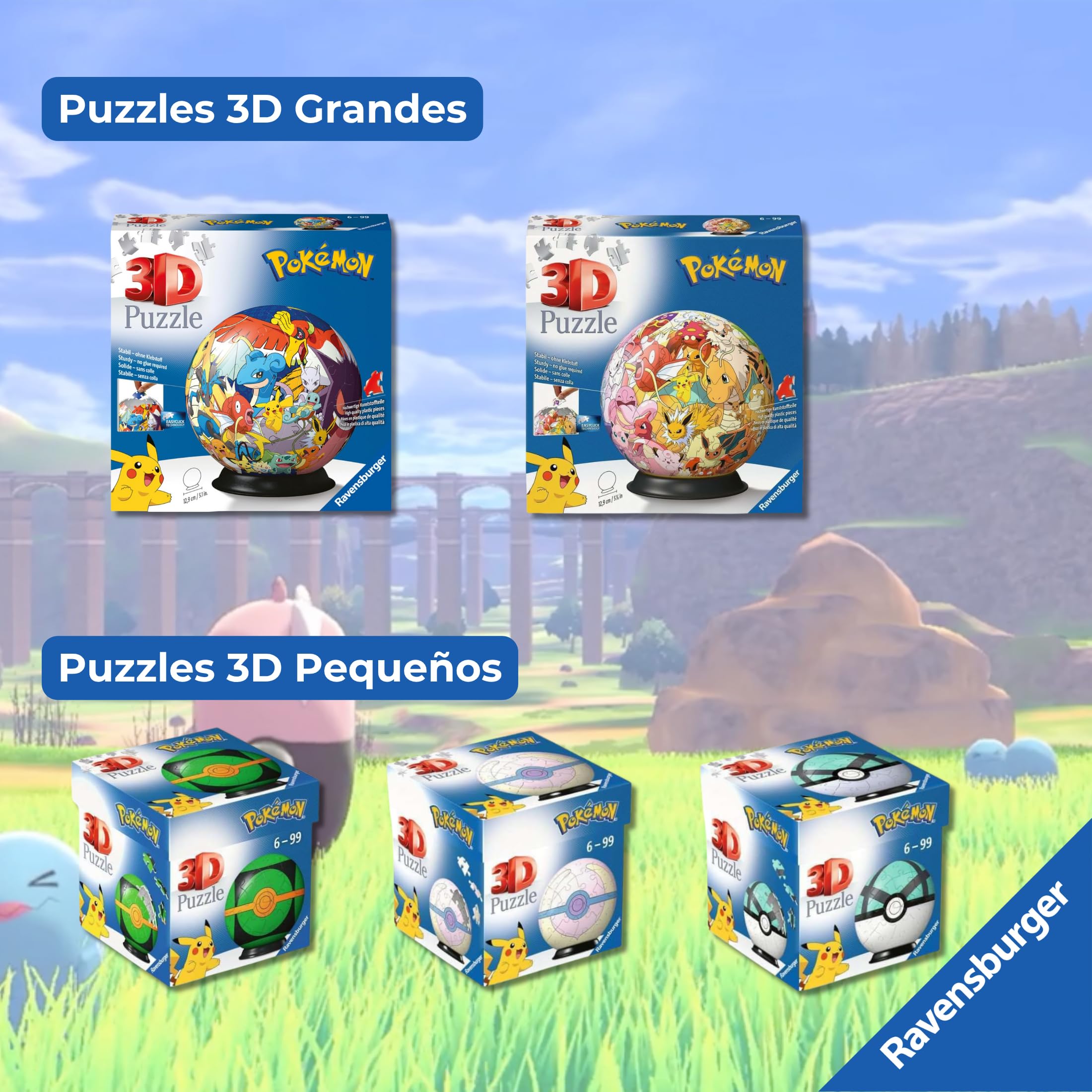 Ravensburger - Puzzle 3D Niños Pokemon Pokeball | Puzzles 3D para Niños De 6 Años O Más | Maquetas para Montar De 55 Piezas | Regalo Niño 6 Años O Más
