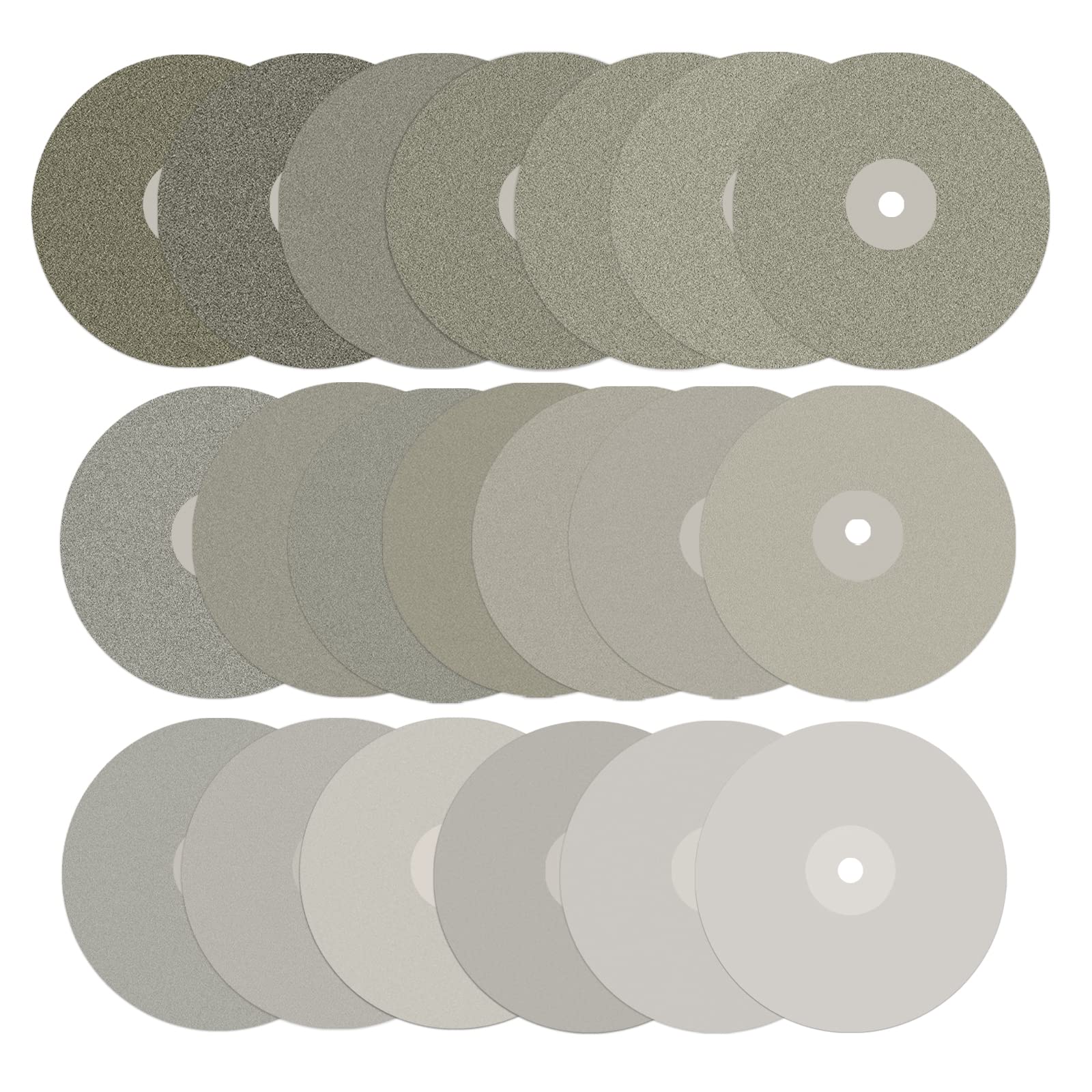DZQ 19 discos planos de diamante de 8 x 1/2 pulgadas, grano abrasivo 50 60 80 100 120 150 180 240 260 320 400 600 800 1000 1200 1500 240 000 2 500 3000 para cortar o lijar piedra y vidrio