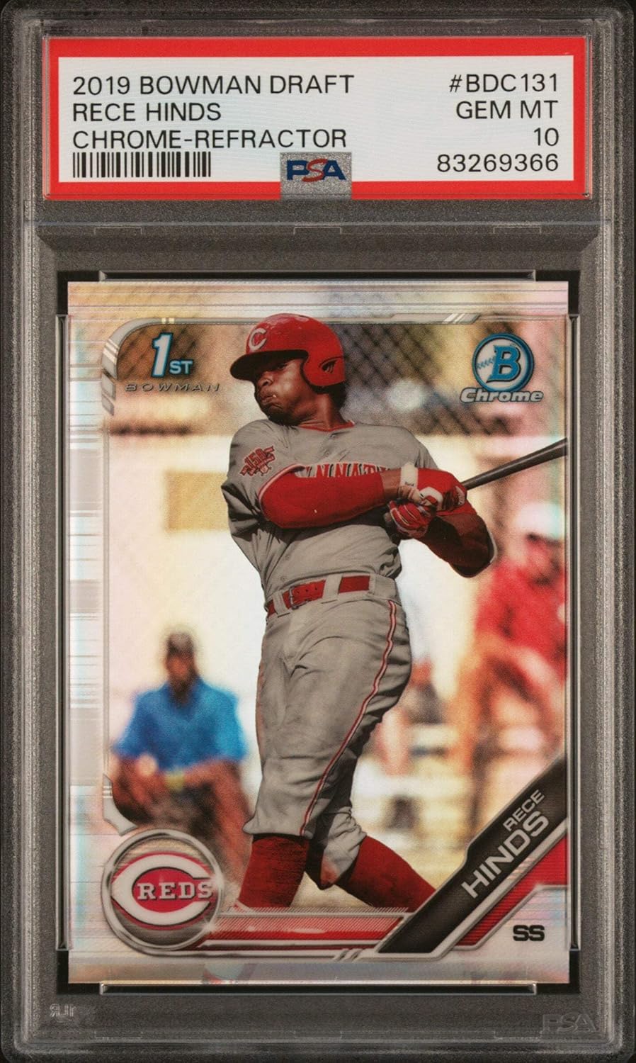 Graded 2019 Topps Bowman Draft Rece Hinds #BDC131 Chrome Refractor Rookie RC Baseball Card PSA 10 Gem Mint
