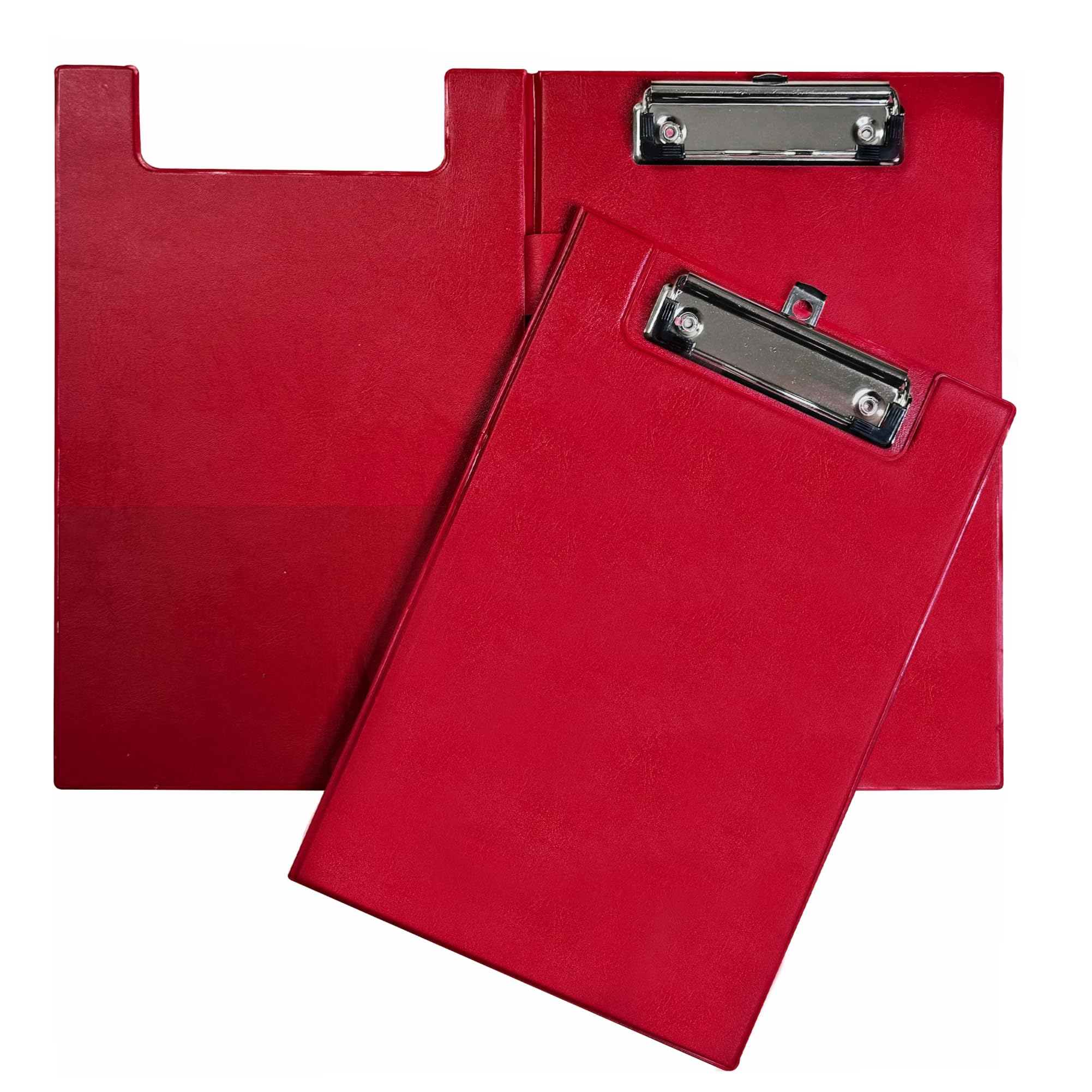 Janrax Red Foldover Clipboard – A5 Folding Clipboard with Front Cover, Inside Pocket & Hanging Hook