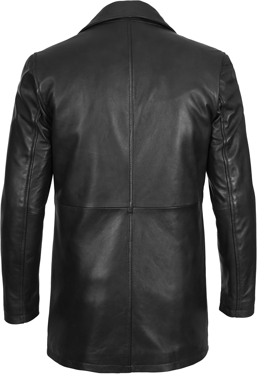 Decrum Leather Coat Men - Car Coat Style Real Lambskin Leather Men Winter Jacket