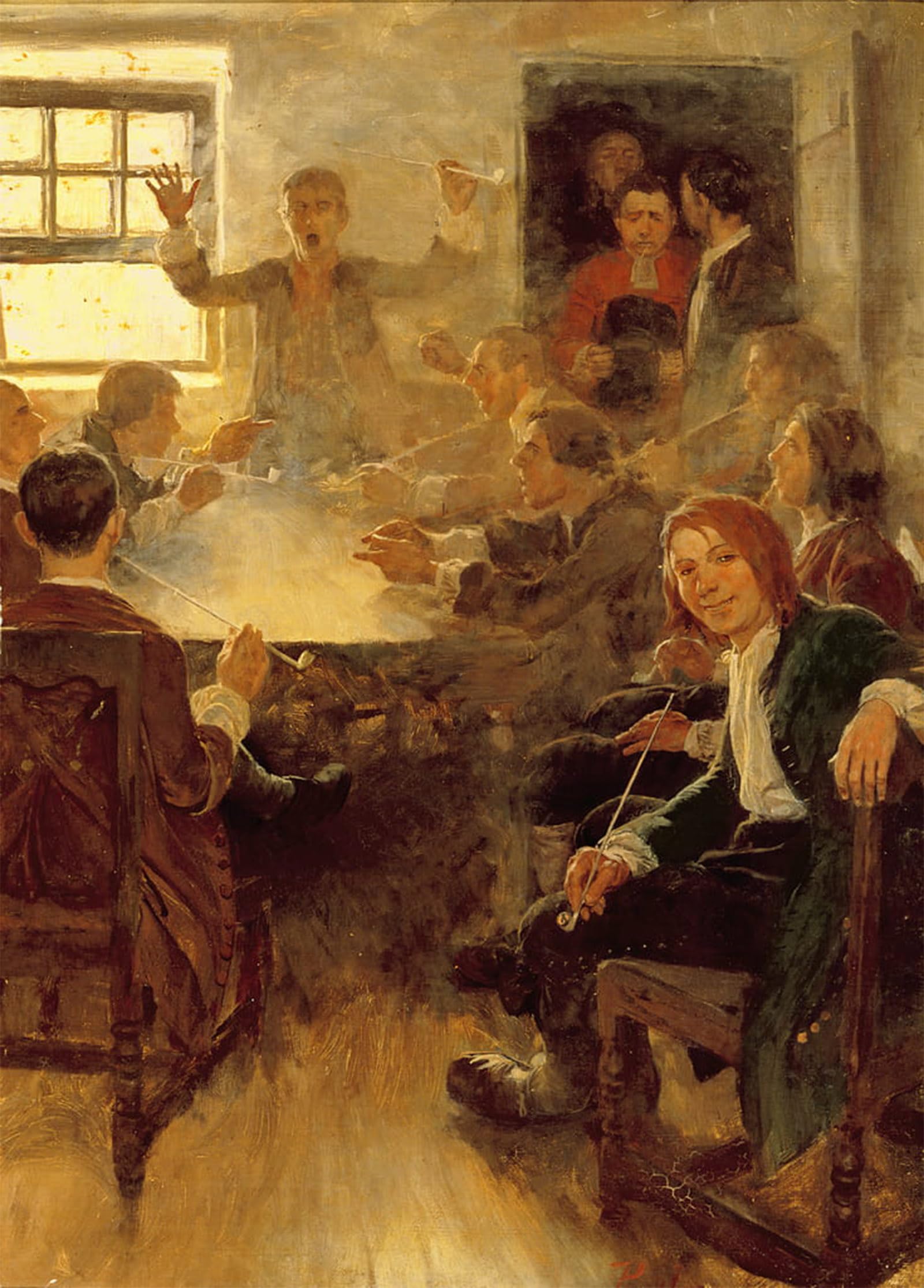 SERENDIPITP Abstract Painting Mural Print Picture Wall Decor Painting Undergraduate Life in by Howard Pyle Vintage Wall Artwork for Home Decor 60x90cm