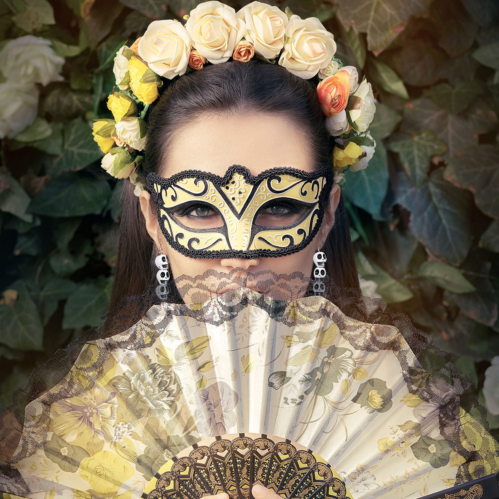 SOFPLATE 300 Totenkopfperlen Acryl - Schwarze Halloween Perlen 9,5mm Für Schmuck & Basteln