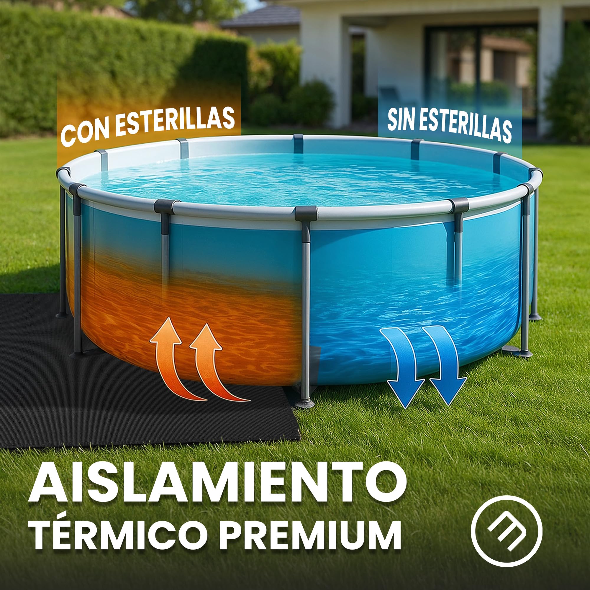 bemaxx Protector Suelo Piscinas Desmontables Esterilla Piscina - Set de 18 Alfombrillas Lona Piscina Tapiz Suelo Goma EVA Base Piscina Alfombra Protectora Puzzle de Suelo para Jacuzzi Piscina Infantil
