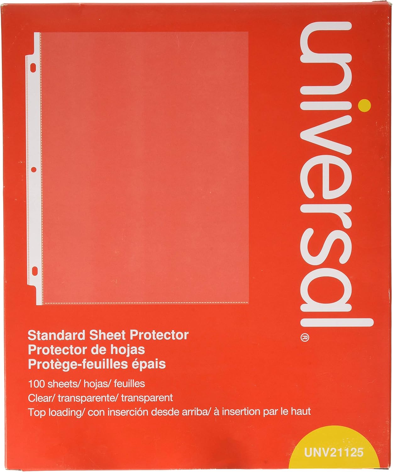 Top-Load Poly Sheet Protectors, Standard, Letter, Clear, 100/Box