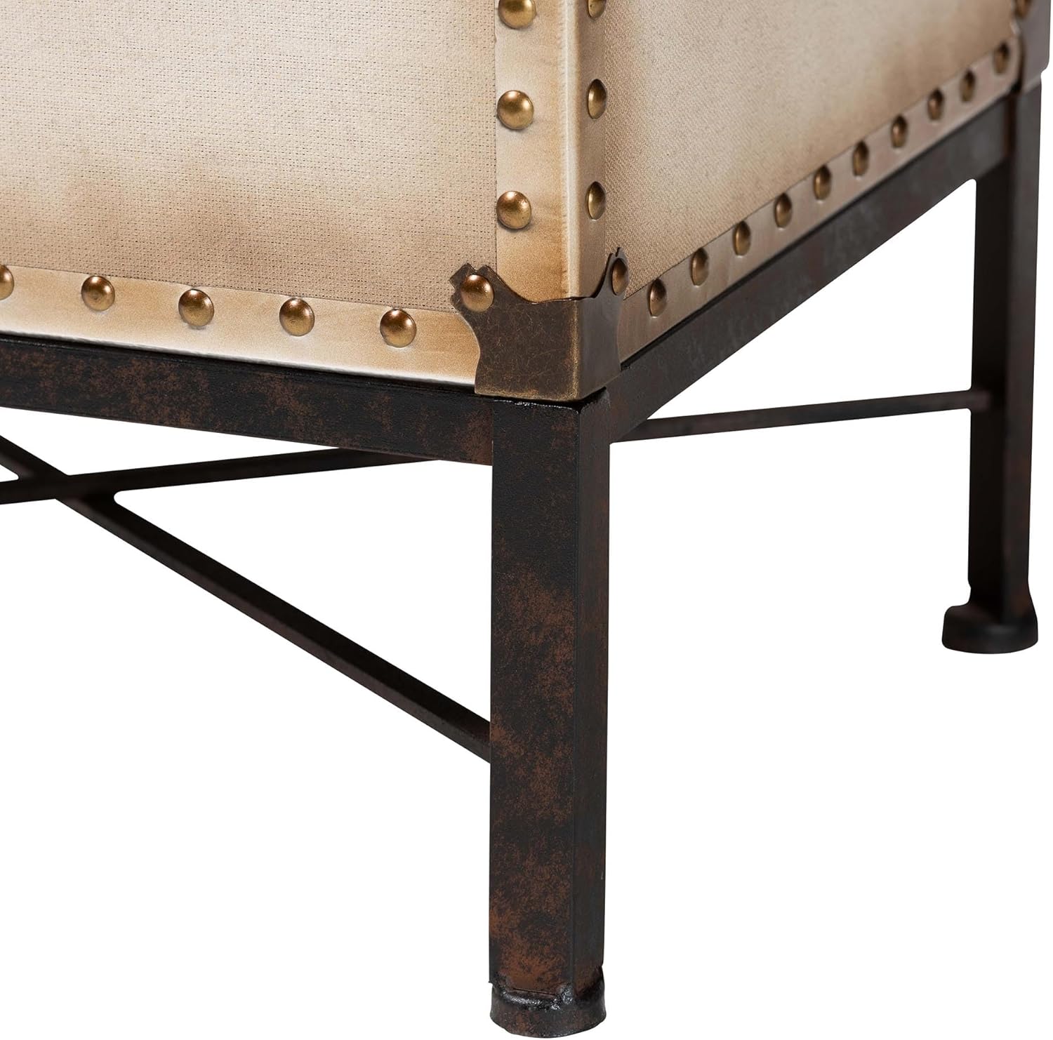 Baxton Studio Laura Vintage White Canvas Lift-Top Trunk End Table