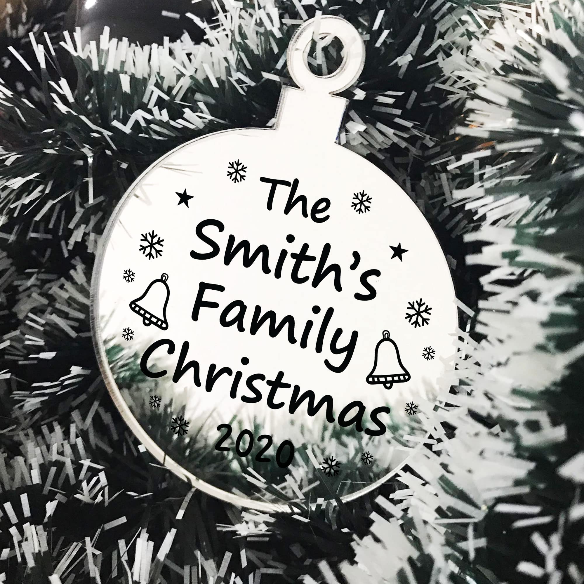 Personalised Family Christmas Bauble Hanging Tree Decoration Mum Dad Gift