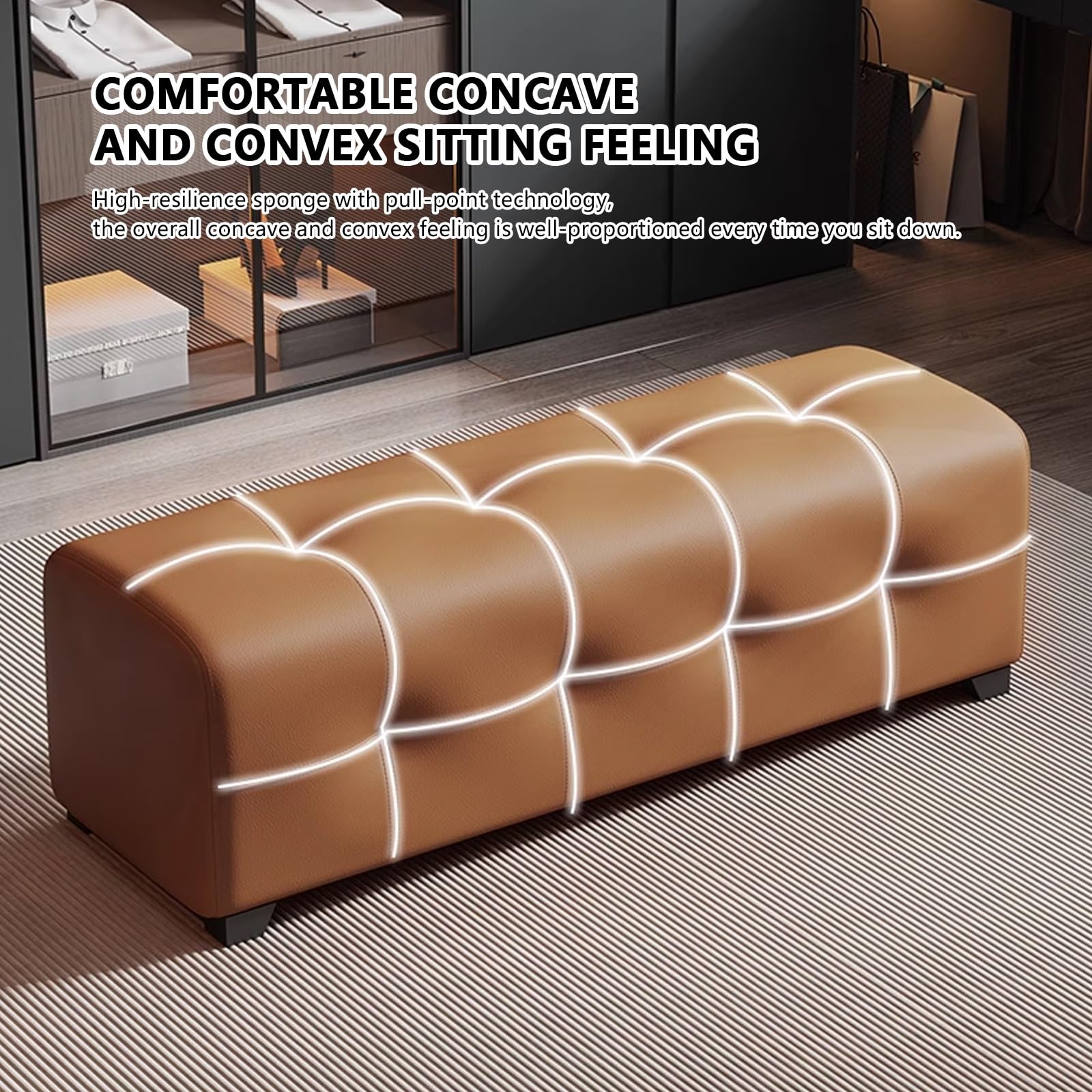 LUUYYI Moderno zapatero con asiento acolchado para dormitorio o sala de estar, armario de almacenamiento multifuncional para decoración interior del hogar (gris claro, 120 cm)