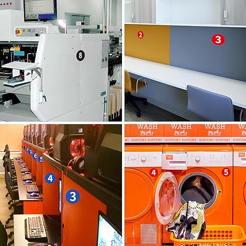 Miniatura 9 de 2 hojas de calcomanías de vinilo numeradas de círculos de 1 a 10, antidecoloración, impermeables, de 1.2 pulgadas, autoadhesivas, troqueladas,