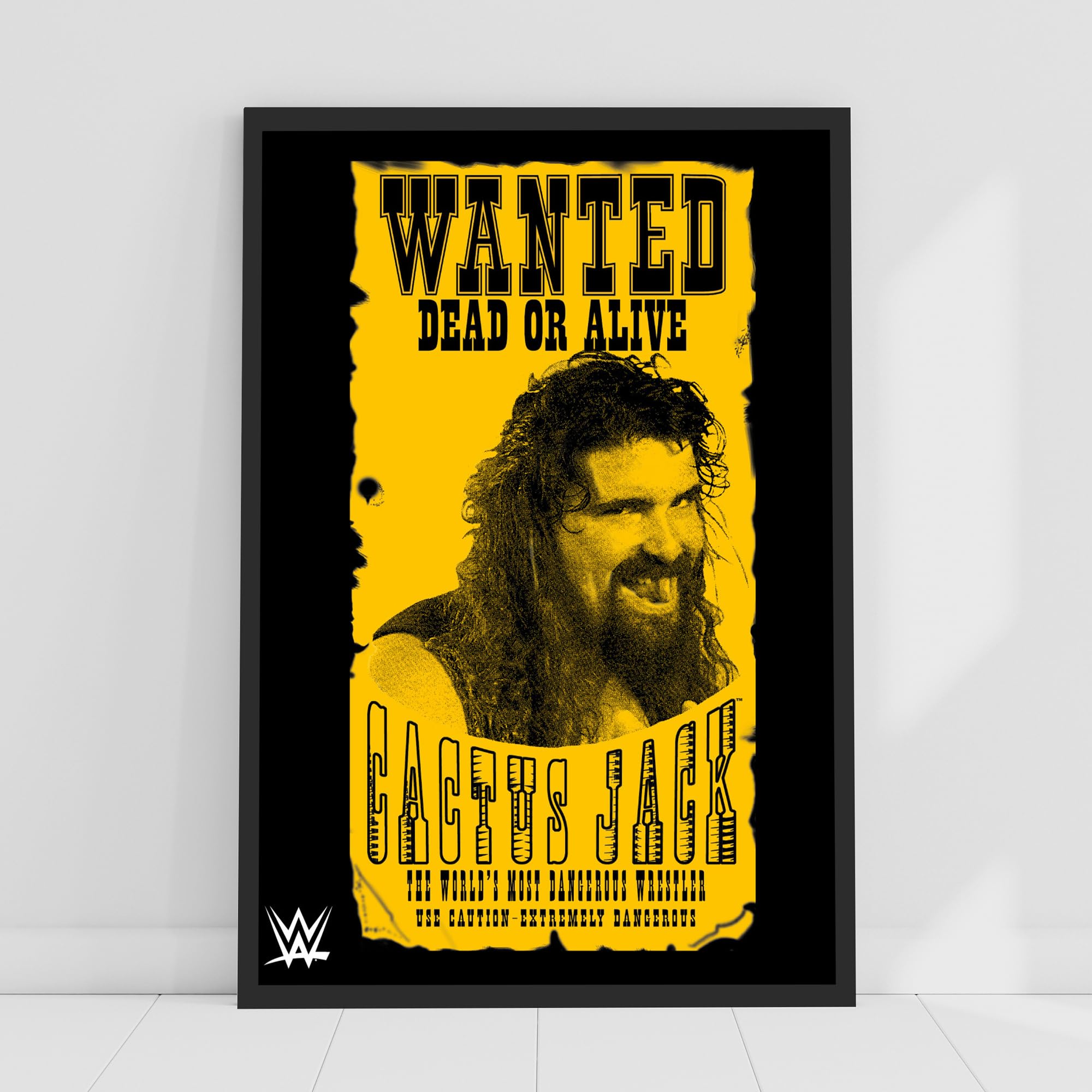 Themed WWE Print - Cactus Jack Wanted Poster Wrestling Wall Art (21cm x 29.7cm - A4)