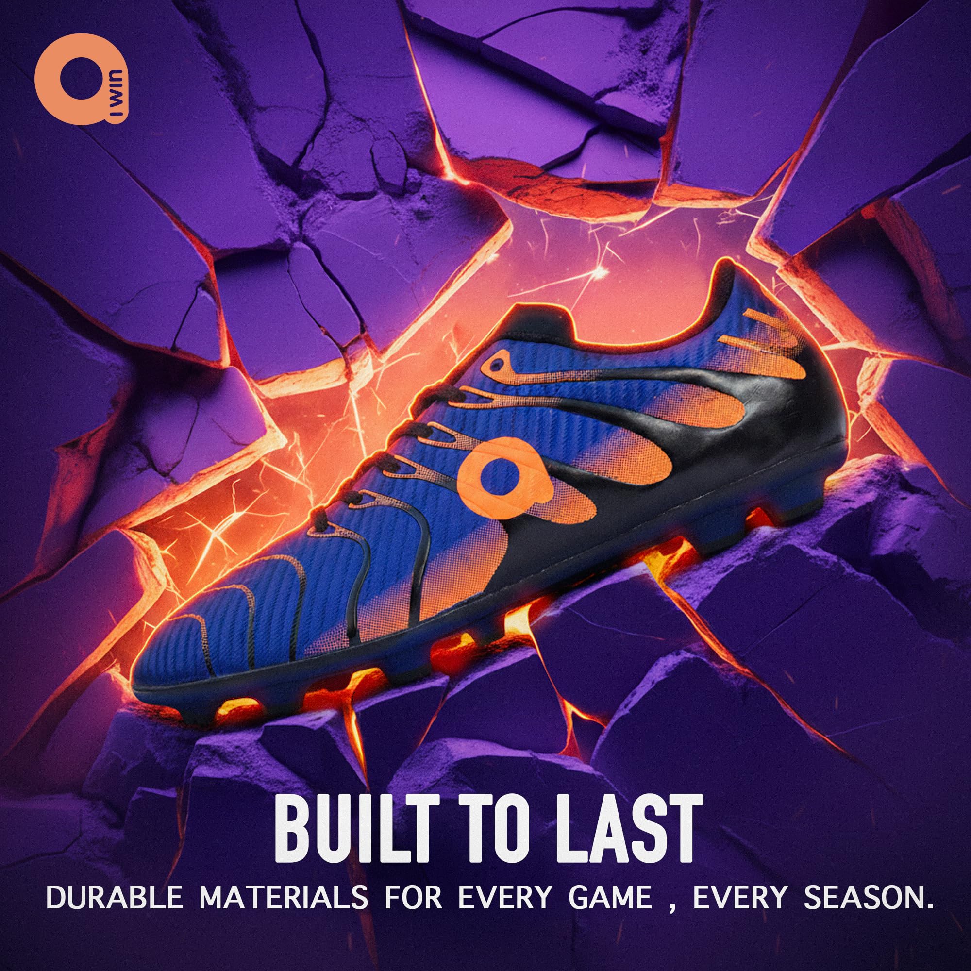 AIVIN NOVA Football Shoes - Violet/Orange | Lightweight Comfort & Maximum Grip | Best for Competitive Soccer Players | Sports Cleats | Football Footwear | Football Sports Shoes (Violet/Orange, UK Footwear Size System, Adult, Men, Numeric, Medium, 6) 4