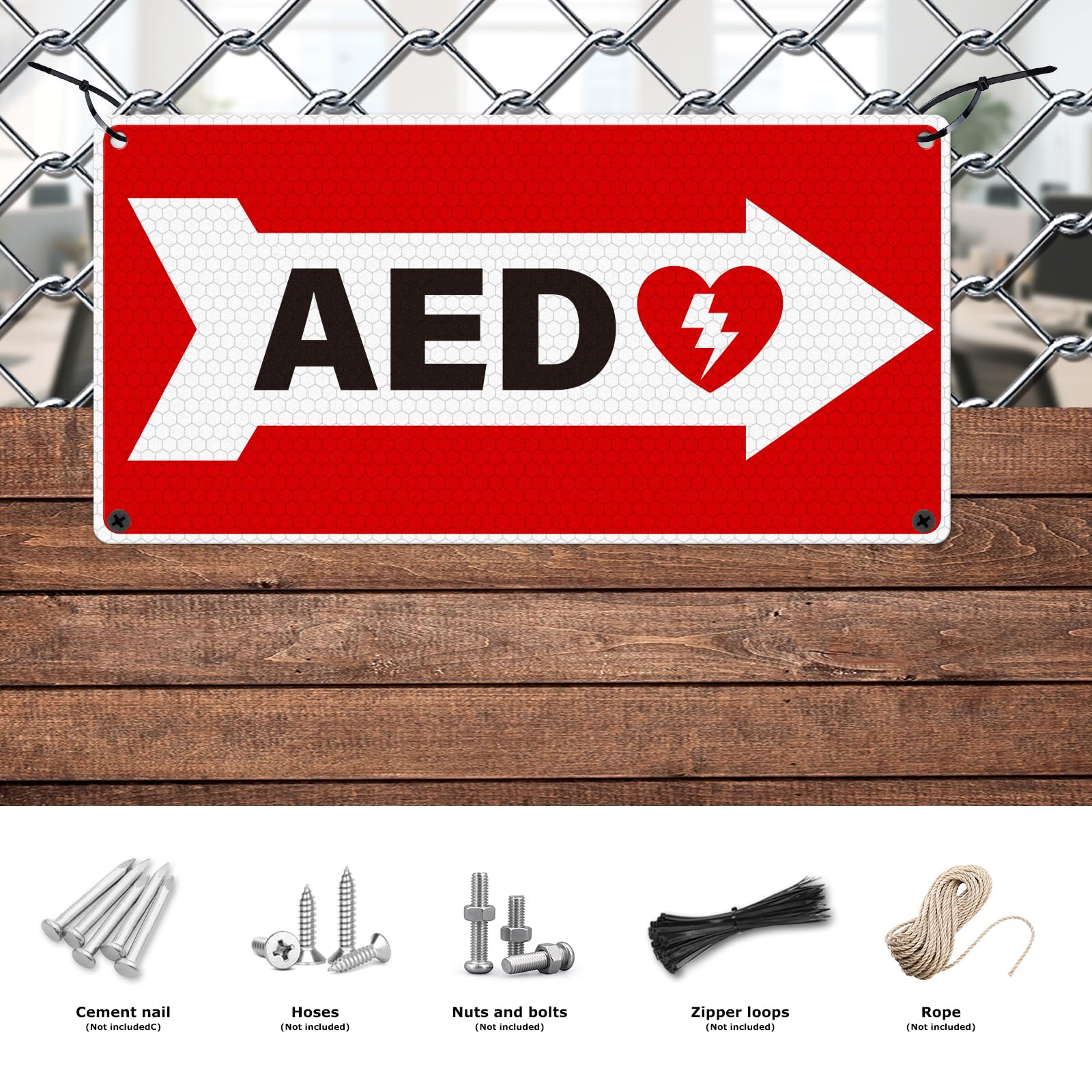 AED Panneau flèche droite 25,4 x 12,7 cm