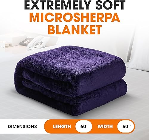 Miniatura 3 de Cheer Collection Manta para sofá  Manta de lujo  Manta suave de microsherpa para sofá, cama y viajes  Elegante manta decorativa  50 x 60 pulgadas,