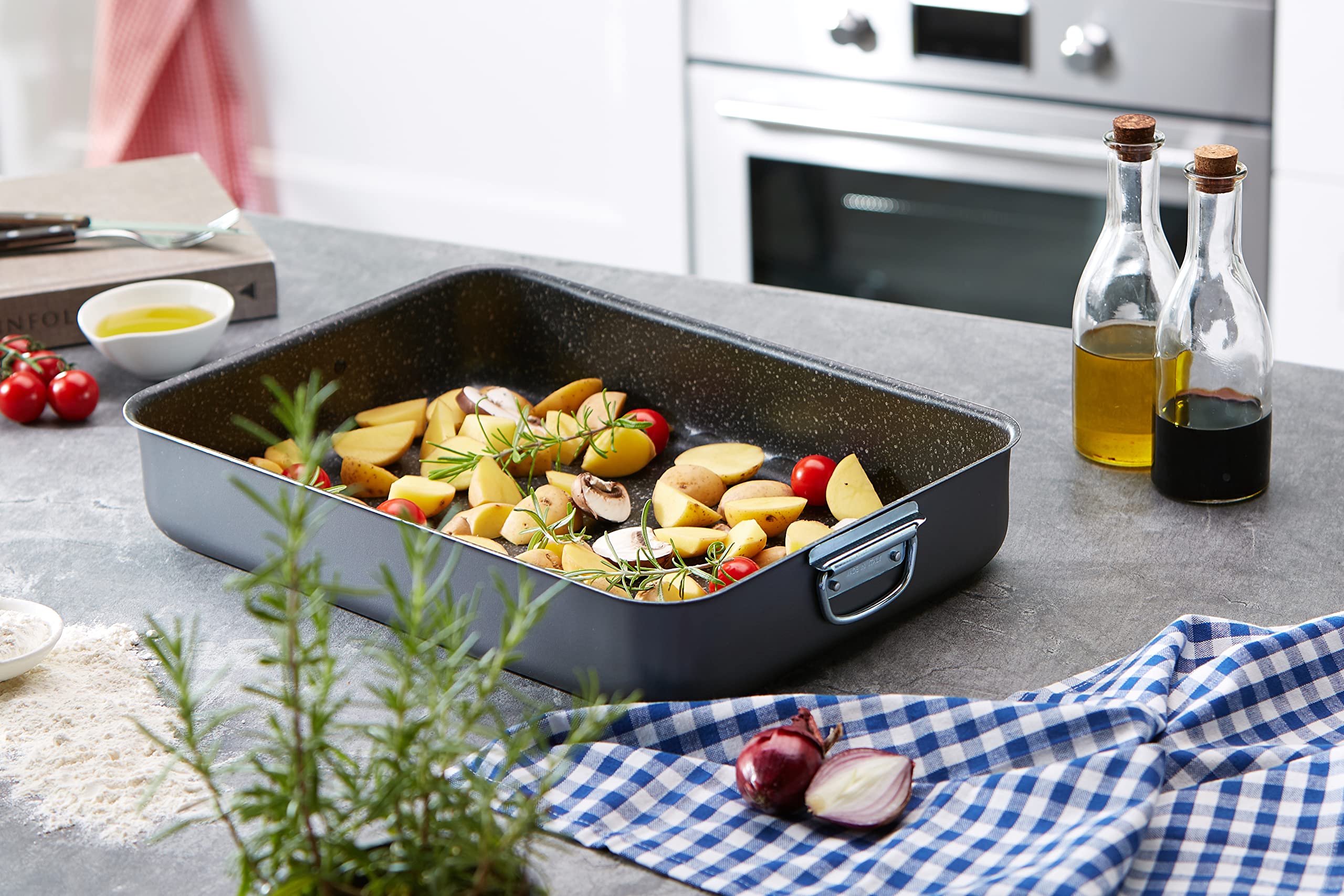 Alluflon Tradition Italy Moule à Lasagne en Aluminium, Noir, 40x28 cm