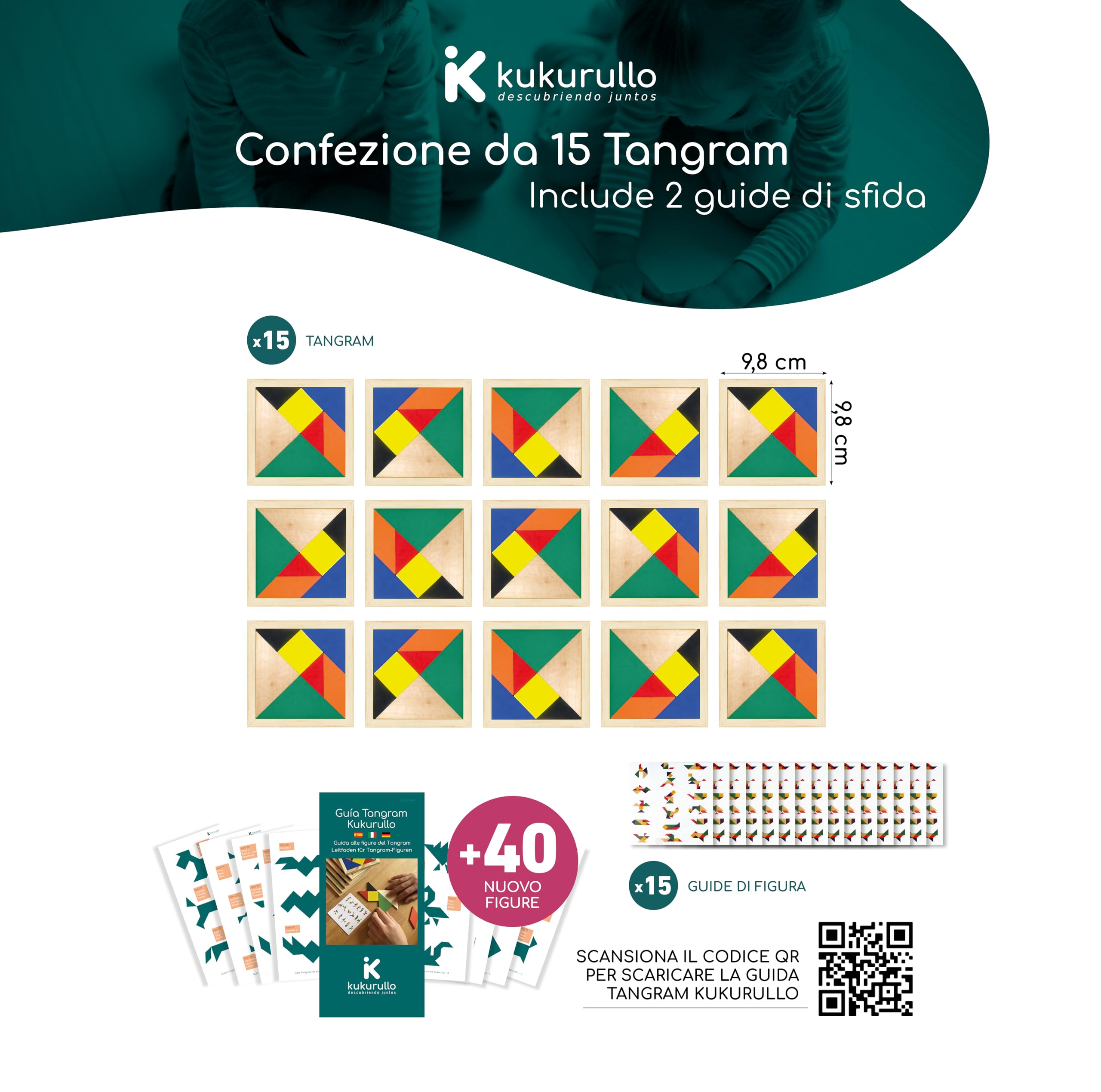 Tangram Bambini Pack 15 - Giochi Educativi | Regalini Fine Festa Compleanno | Gadget per Bambini