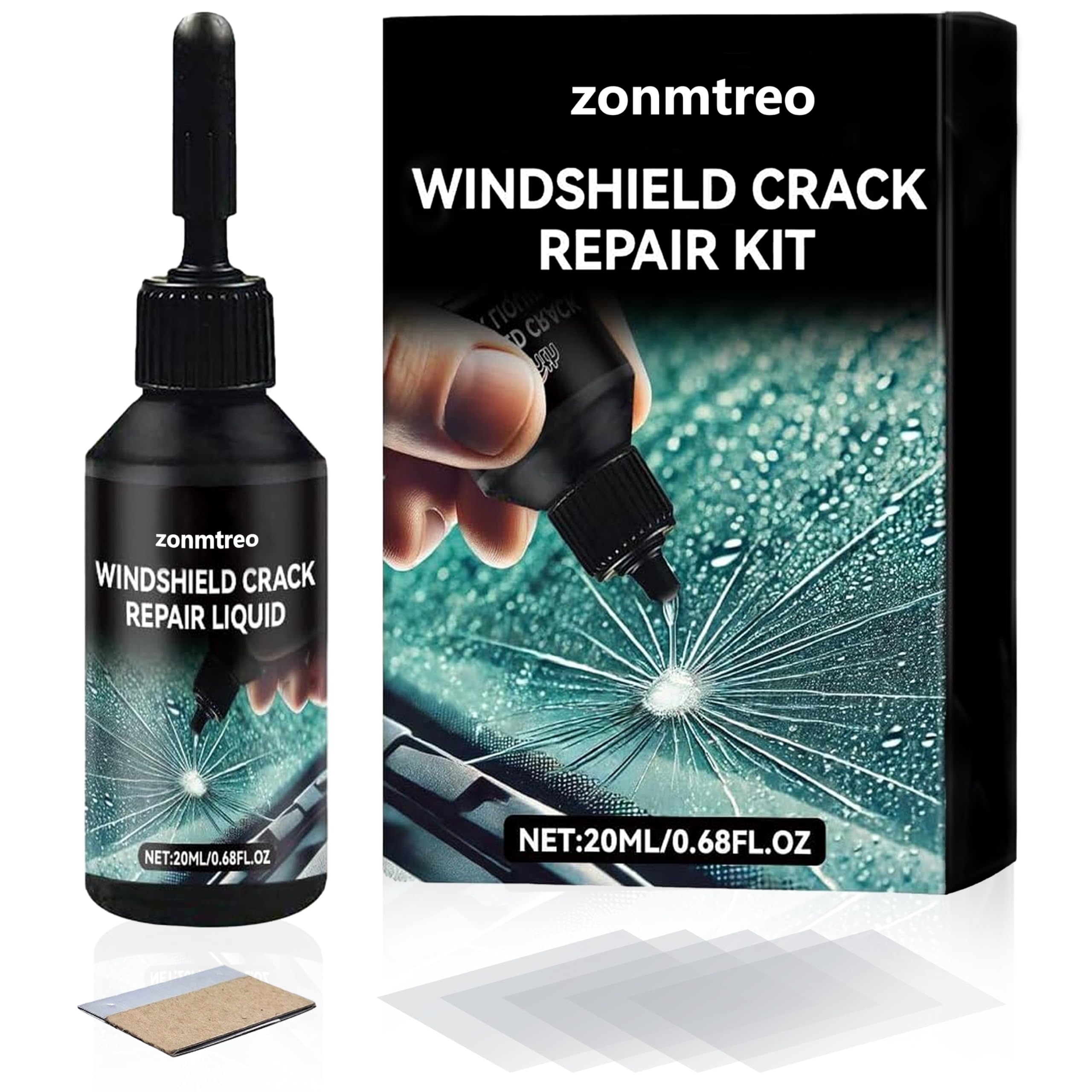 Kit di Riparazione del Vento Cracking per Chip e Cracks, Kit di Riparazione per Auto Windshield Crack Repair Liquid for Cracks, Kit di Riparazione del Chip Rock Windshield (1)