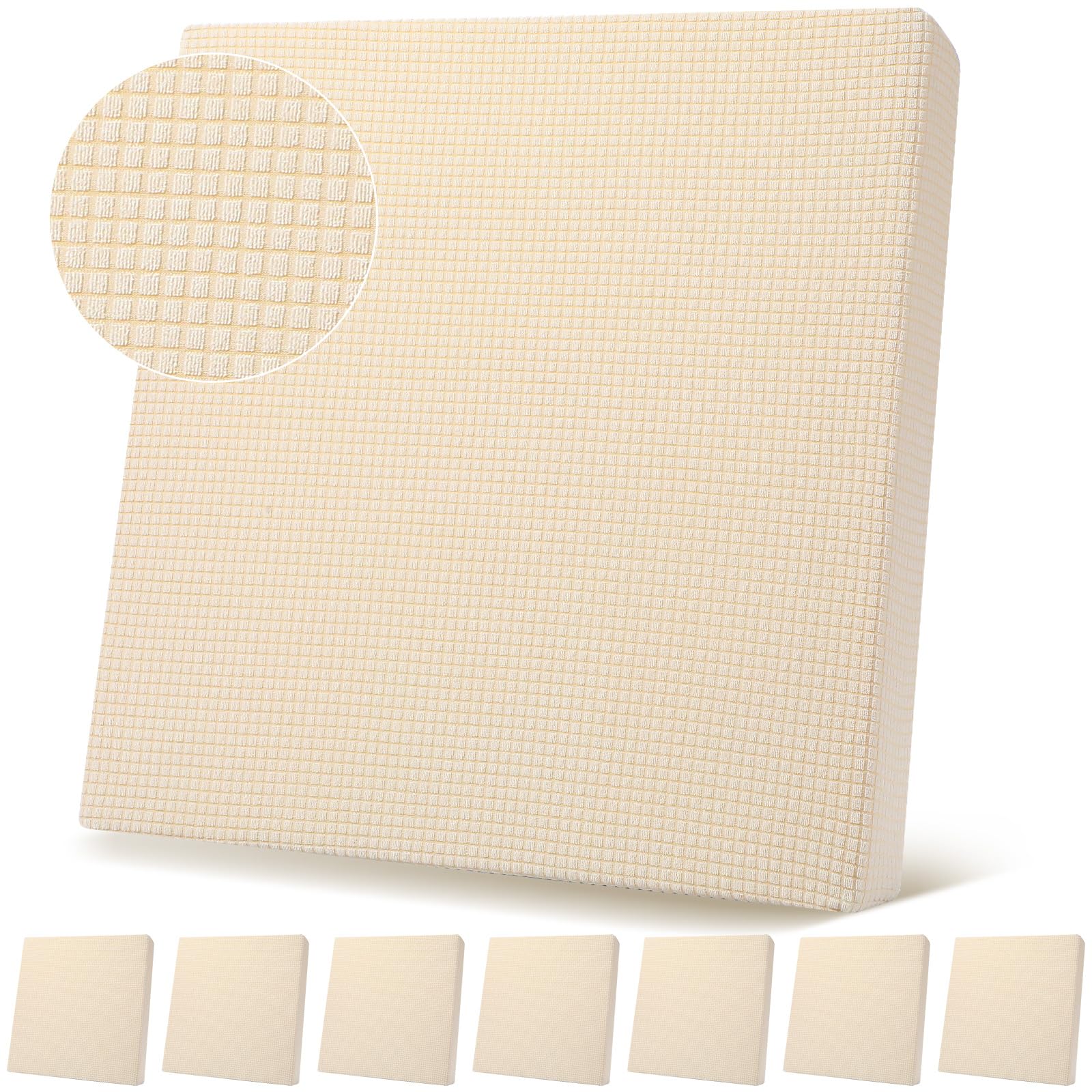 Newwiee 8 Patio Stretch Sofa Cushion Covers Outdoor Cushion Covers Replacement Couch Slipcovers Sofa Seat Cover Soft Chair Cover Furniture Protector