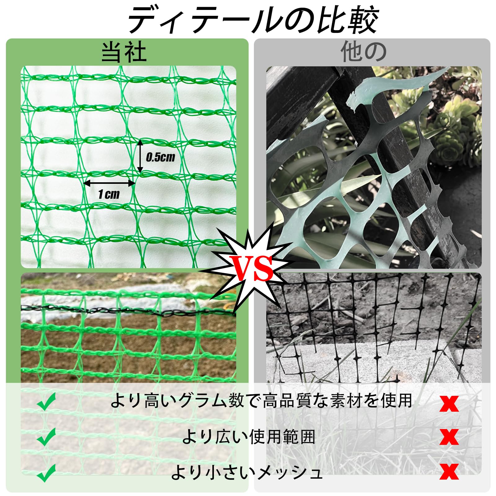 Amazon.co.jp: 多目的ネット 緑 1.2×30m 細かい10×5mm目 結束バンド50