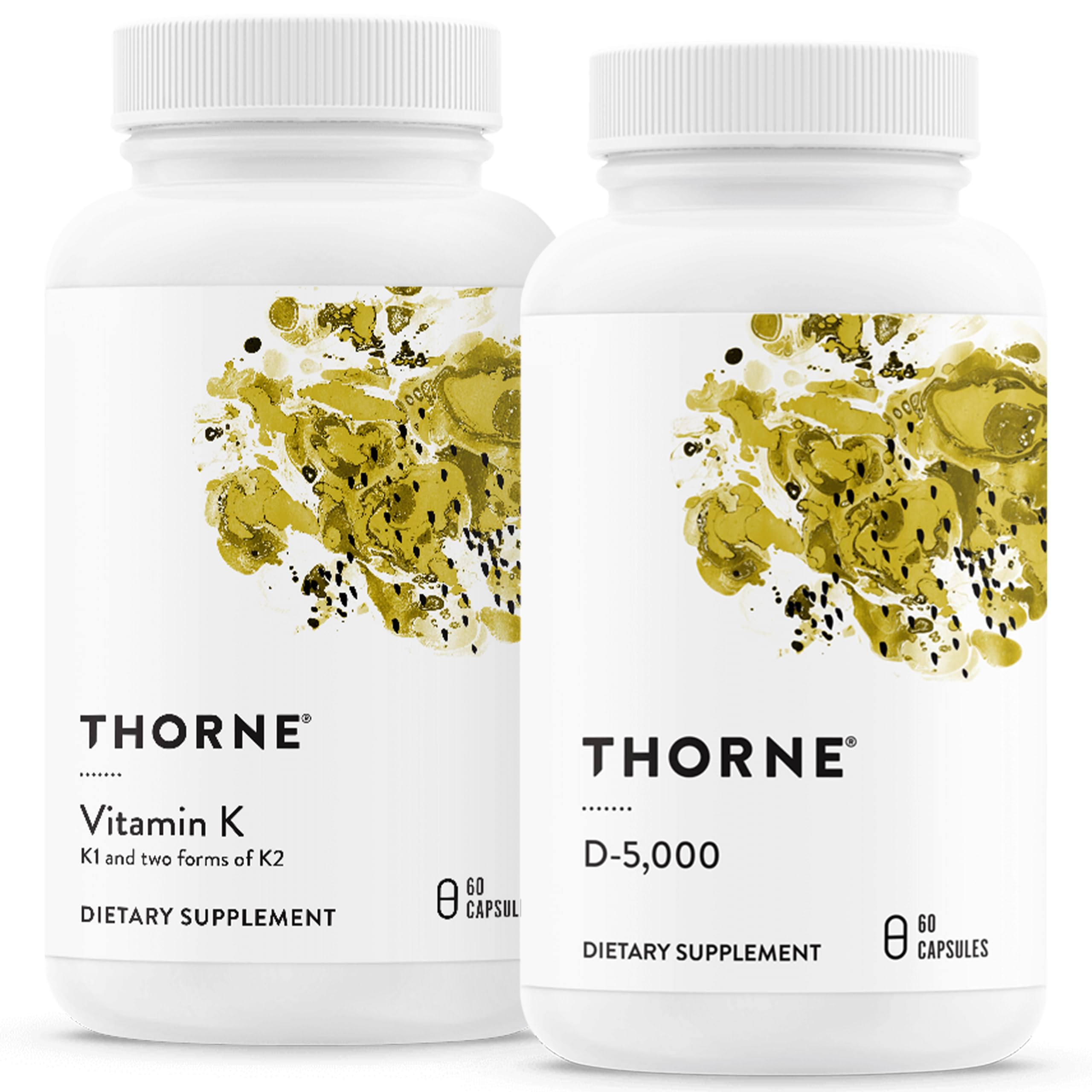 THORNE - Bone Health Bundle - Vitamin K & Vitamin D-5000 Combo for Strong Bones - 30 to 60 Servings