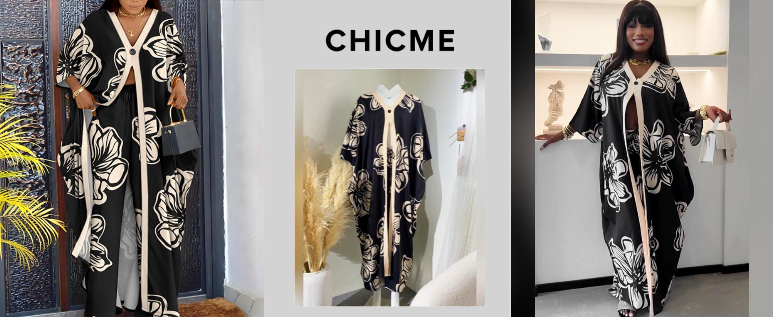Amazon.com: CHICME Women's 2 Piece Outfits Abstract Print Batwing