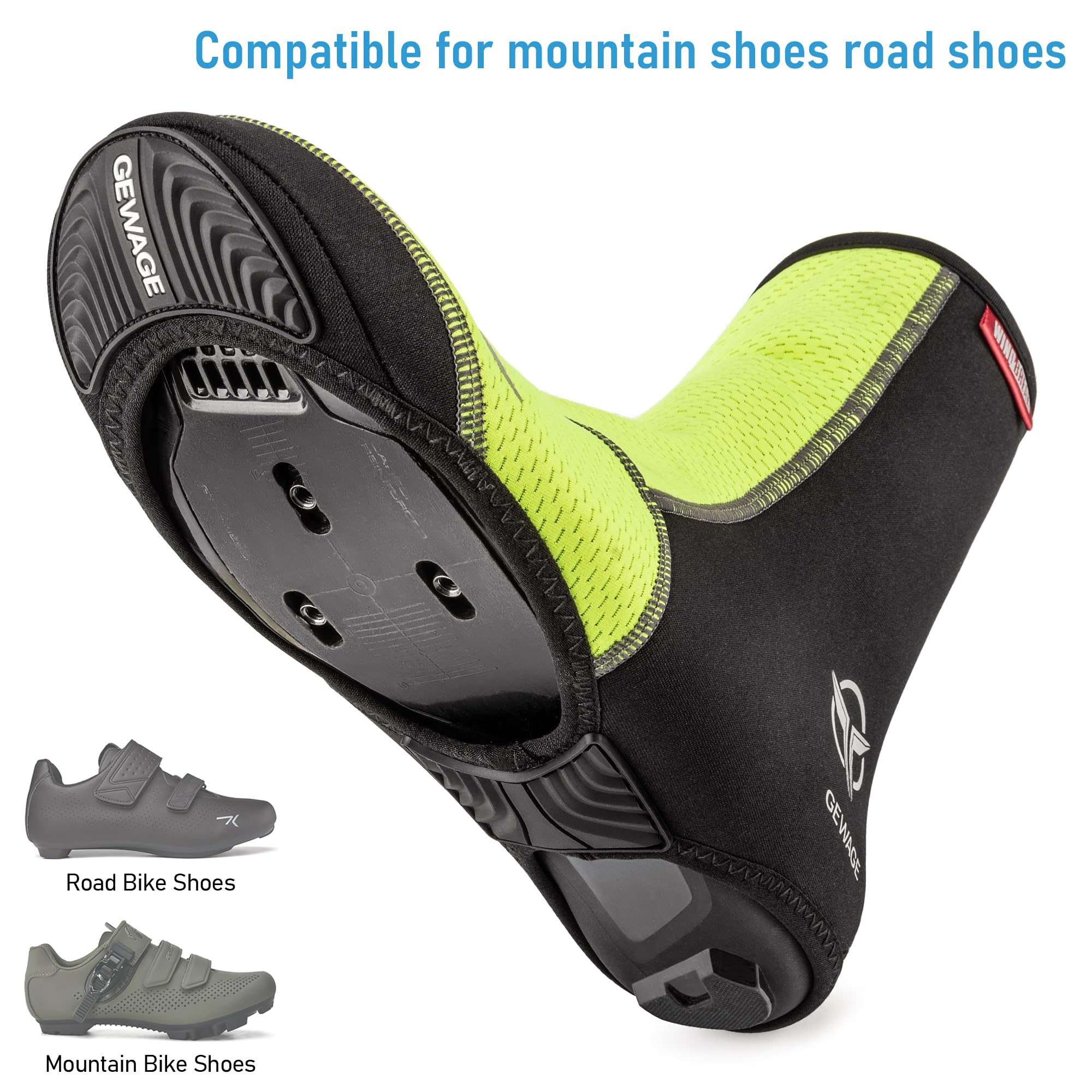 GEWAGE Copriscarpe da ciclismo, caldi, antivento, per mountain bike, ciclismo su strada, copriscarpe da ciclismo per uomo e donna