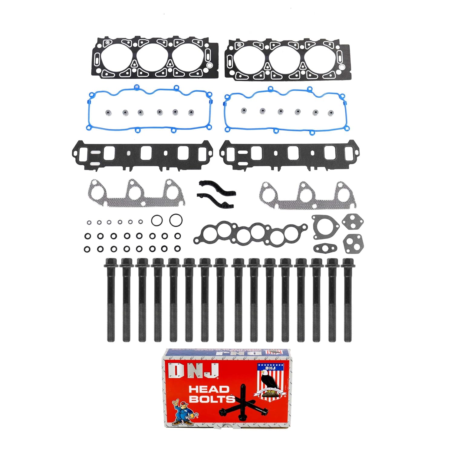 DNJ HGB4138 Cylinder Head Gasket Set with Head Bolt Kit for 1996-1998 Ford Taurus 3.0L 2986cc 182cid V6 OHV