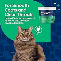 Vista 3 de NaturVet Suplemento de ayuda para bolas de pelo para gatos - Plus Pumpkin - Ayuda a eliminar y prevenir bolas de pelo - 60 masticables suaves