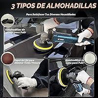 Vista 6 de GEVEELIFE Pulidora Buffer, 6 Pulgadas/7 Pulgadas 1600W Pulidora Buffer Rotatoria para Automóvil Encerradora, 7 Velocidad Variable 1000-3500 RPM