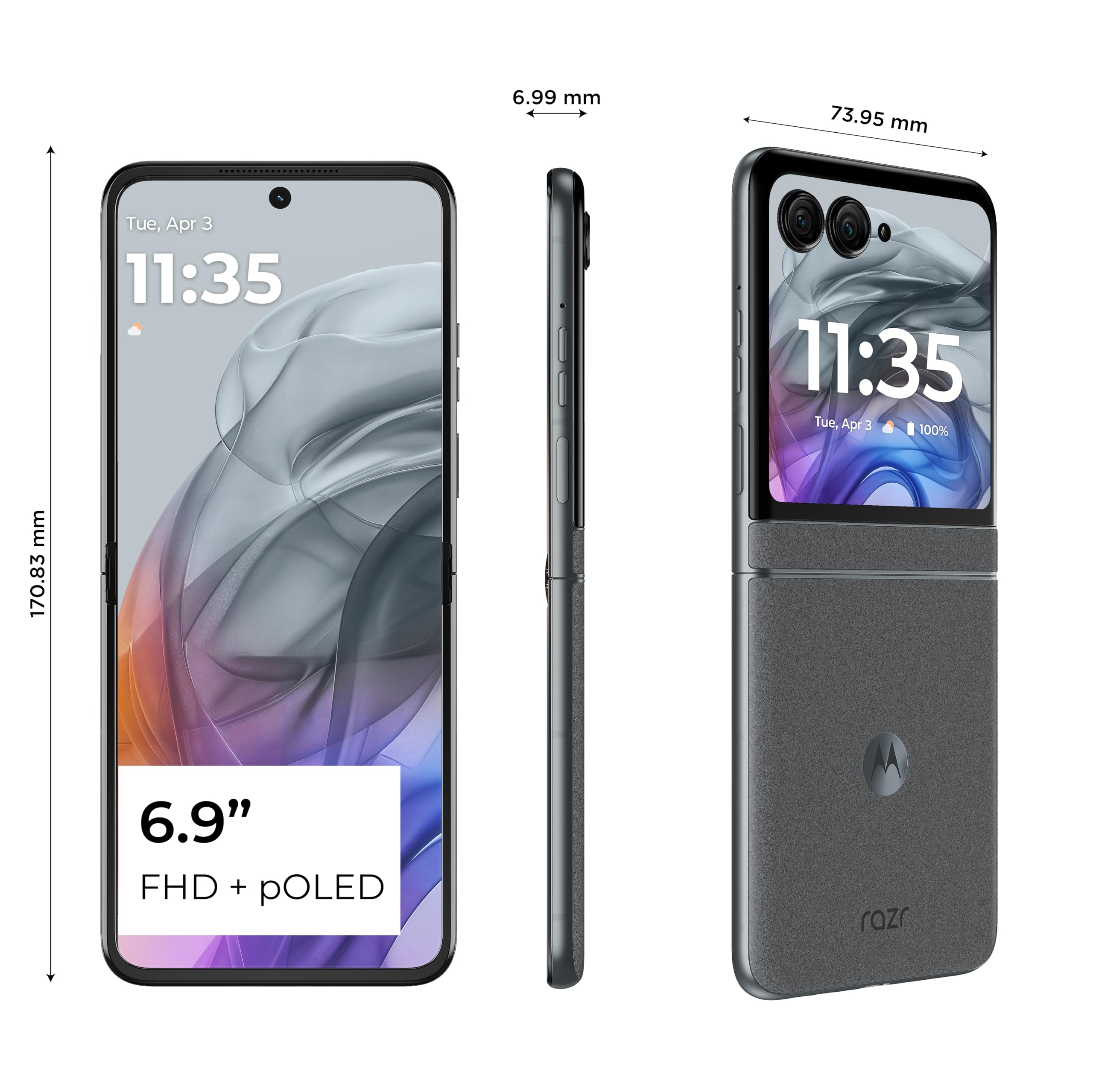 Motorola razr 50（モトローラ レイザー50）256GB Motorola Razr 50 5G Koala Grey 256GB + 8GB Dual-SIM Unlocked GSM