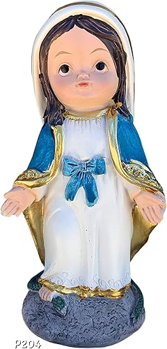 -Estatua 4" de Virgen la Milagrosa Cara de Bebé Religio Nuestra Señora de Gracia