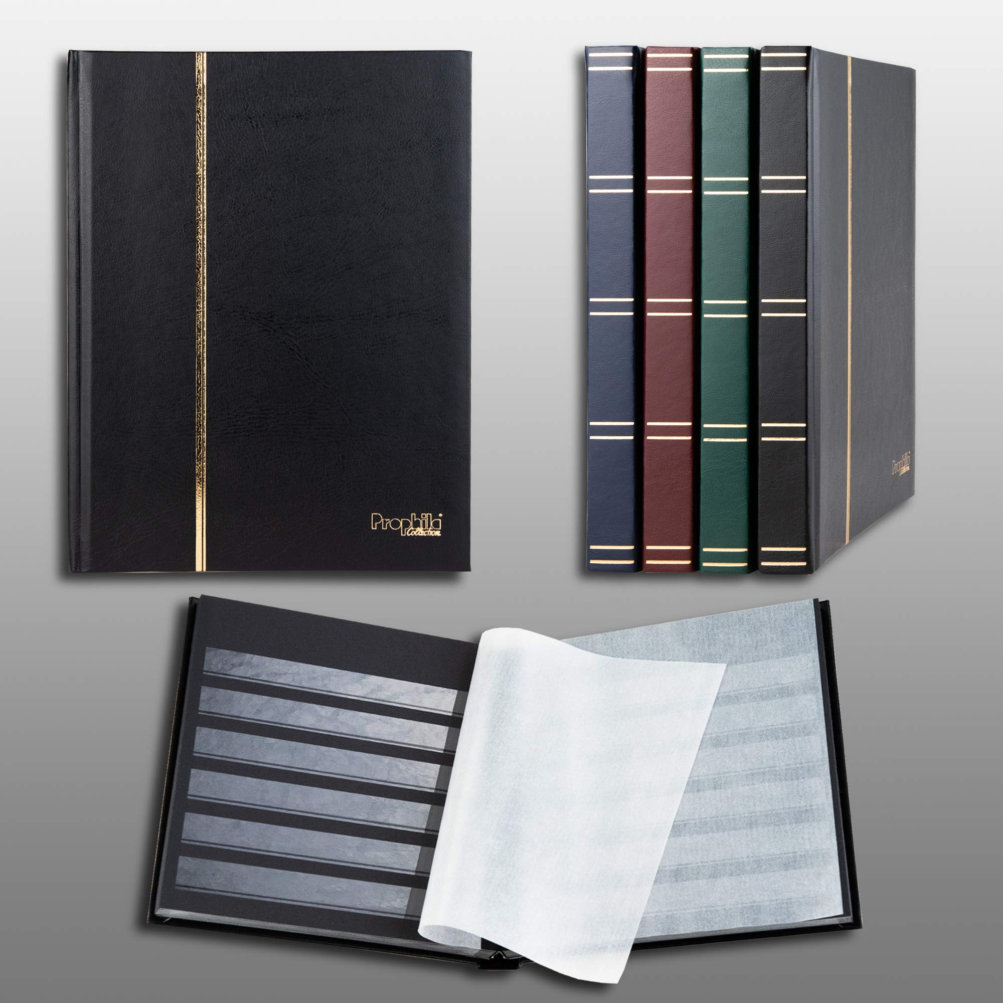 Prophila album pour timbres, 32 pages, intérieur noir (couv. noir)