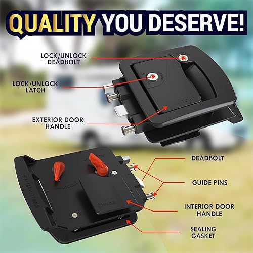 Miniatura 5 de LATCH.IT Reemplazo de cerradura de puerta RV  Cerradura de puerta mecánica de clase C  Cerraduras de puerta de cámper de metal  Pestillo de puerta