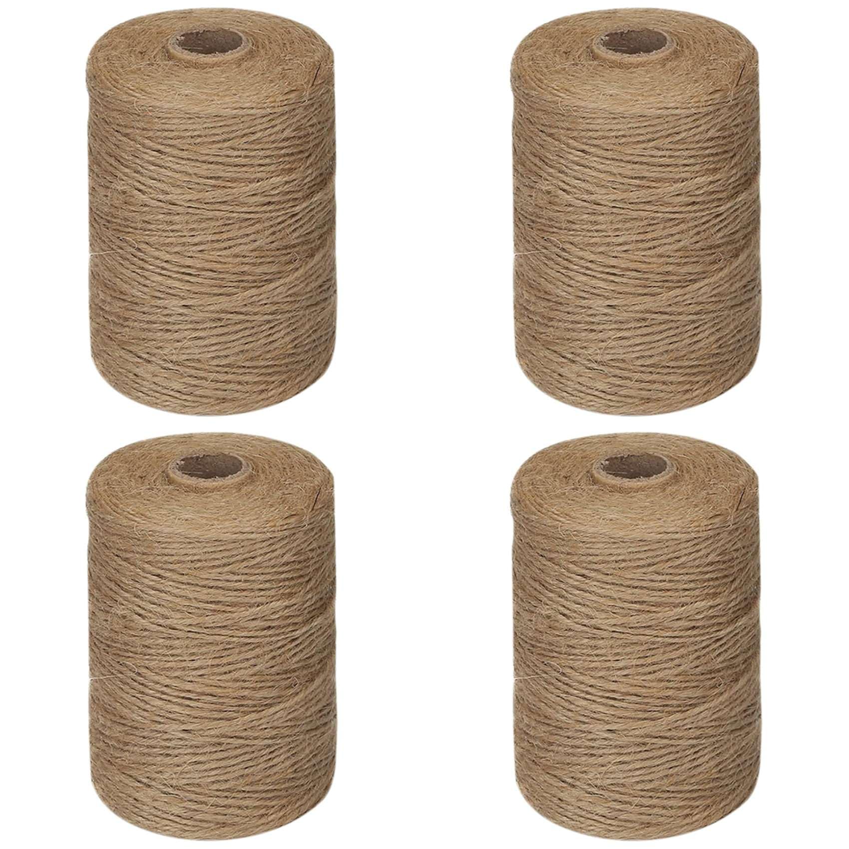 Hndhbfgrt 4pcs 200M/ Roll 2mm Jute Twine Natural Thick Brown Twine for Gardening Plant Picture Hanger Industrial Packing String