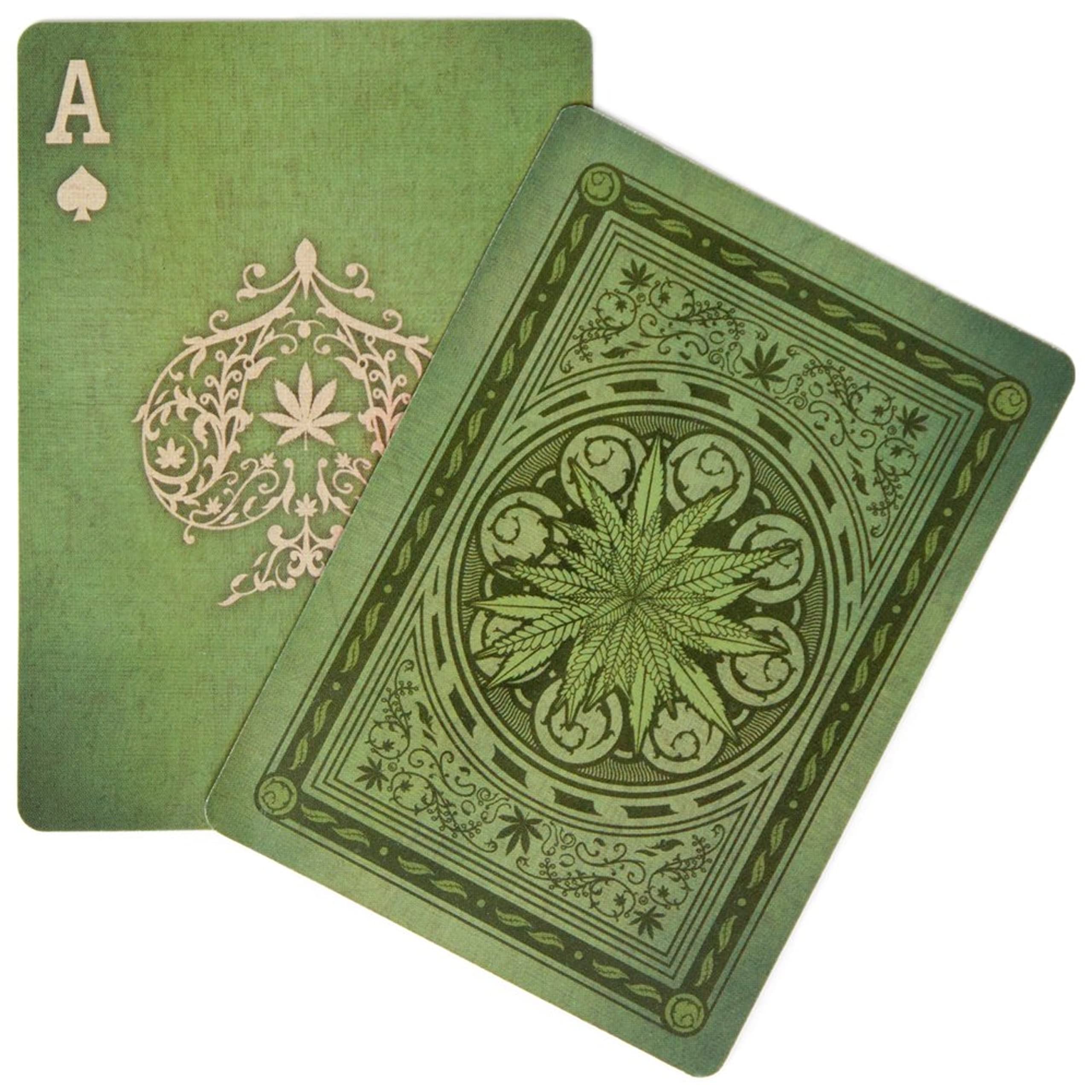 Brybelly Cartes à jouer Aces High Premium Vertes, noyau noir, revêtement plastique, poker, taille large, index standard