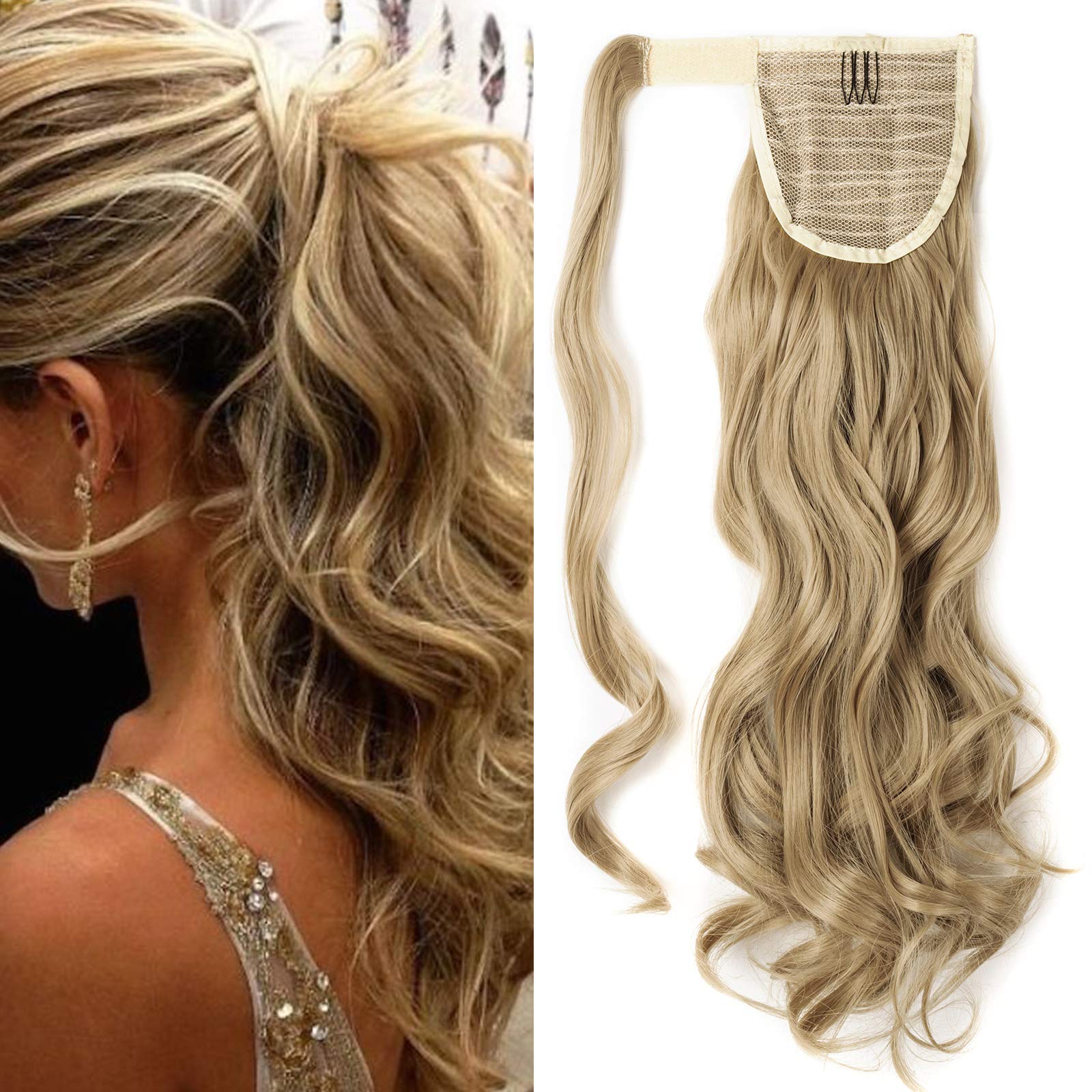 32"(81cm) SEGO Coleta Postiza Larga Pelo Sintético Se Ve Natural [Castaño Oscuro] Extensiones de Cabello Clip Cola Lisa Ponytail Extension (140g) — view 9