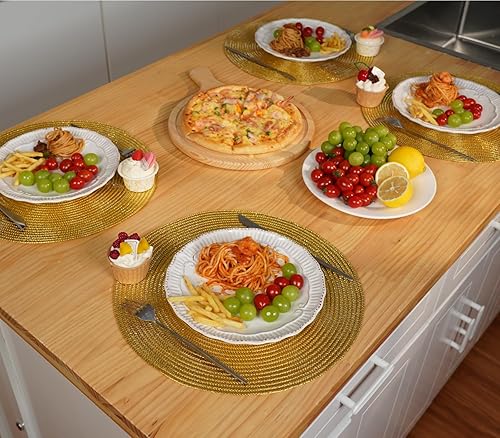 Miniatura 2 de Zupro Juego de manteles individuales redondos de 6 pulgadas, trenzados, resistentes al calor, antideslizantes, lavables, para cocina, mesas de