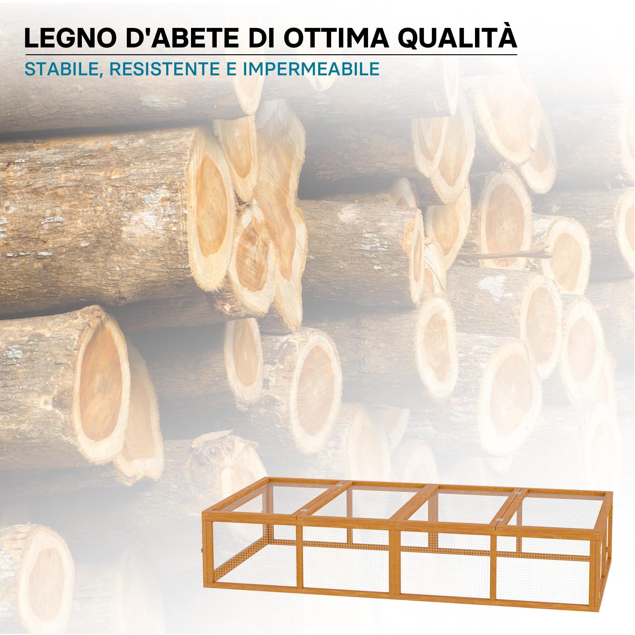 Conigliera XXL recintata in legno Recinto recinzione per conigli lepri piccoli animali