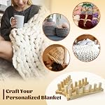 VISQELO Chunky Blanket Loom, 39 Inch Wooden Weaving Kit for Large Blankets | Extra-Large 39-Inch Loom, Adjustable Weaving Width, Perfect for Chunky Blankets & Scarves