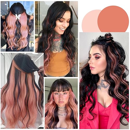 Vista 73 de WECAN Extensiones de cabello con clip, 20 pulgadas, color rojo cobre, 6 piezas, extensiones de cabello natural largo ondulado y rizado para mujeres