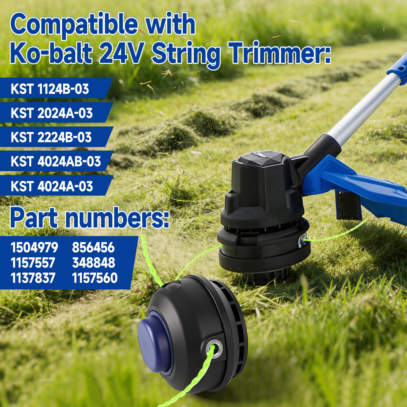KLS 124-03 - Testina di ricambio per decespugliatori Kobalt 24 V senza fili, pre-avvolto 0,2 cm Dual Line (lunghezza 5,2 m), adatta per KST 2224B-03 KST 2024A-03 KST 4024A-03 KST 1124B-03, parte