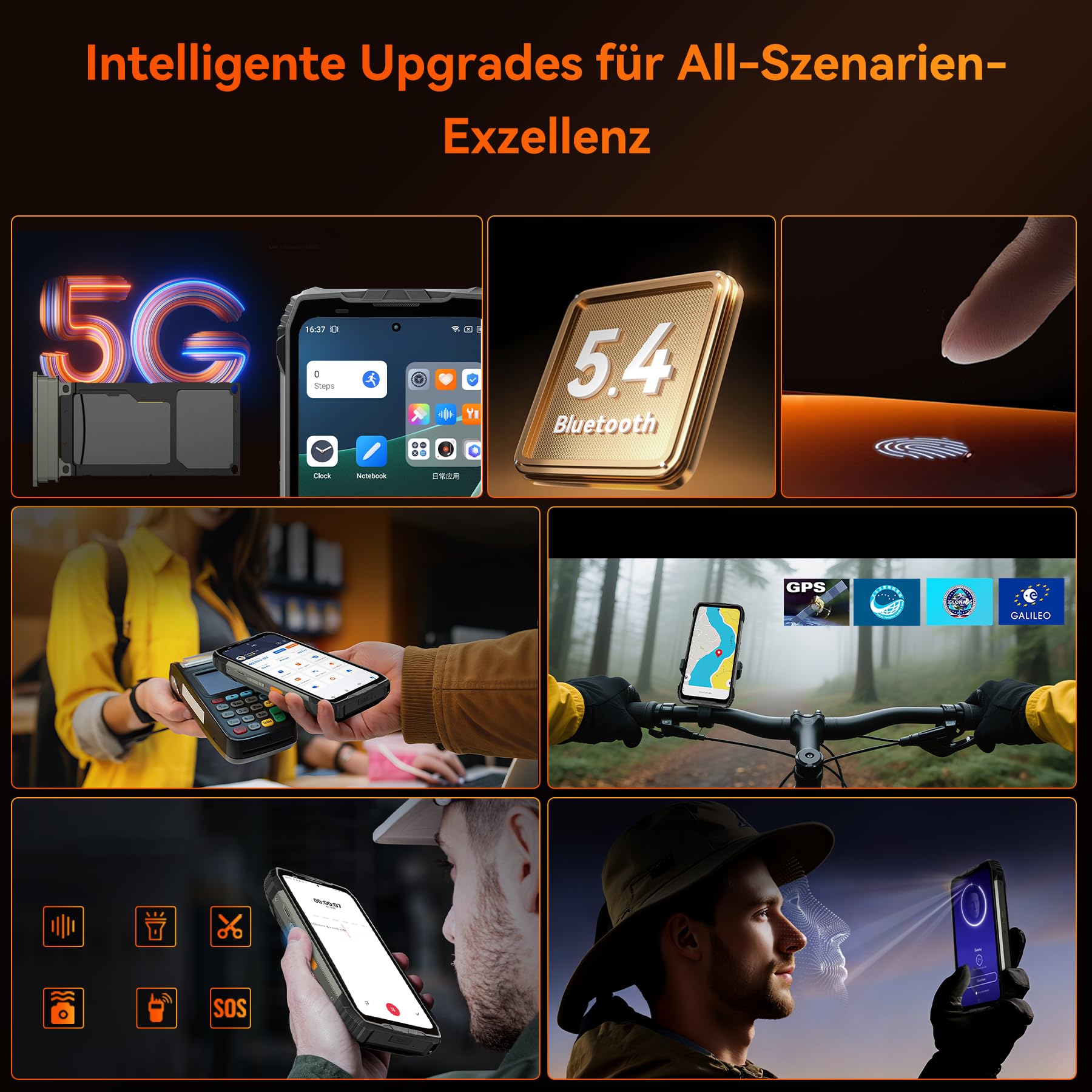 Blackview Xplore 2 Robustes 5G, 20000mAh Outdoor Smartphone Android 15,48GB+1TB Baustellenhandy, 6.73”FHD+ AMOLED 120Hz, 50MP+20MP, IP68/ Fingerabdruck/MTK 8300/NFC/467LM Outdoor Handy Ohne Vertrag